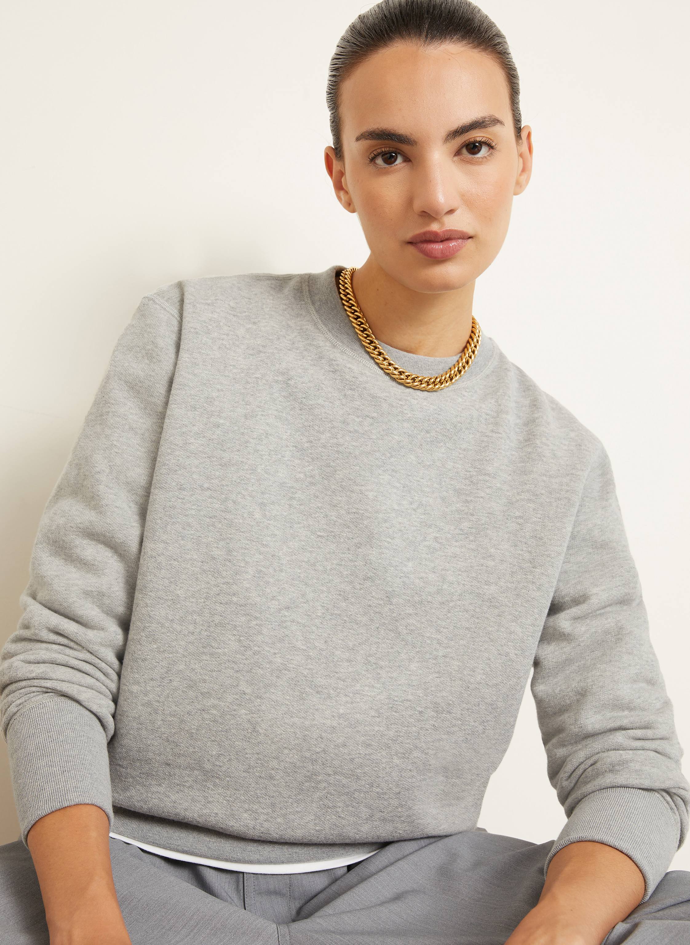 Thumbnail - Darkpark Sweatshirt Mit Cashmere Und Seide grau