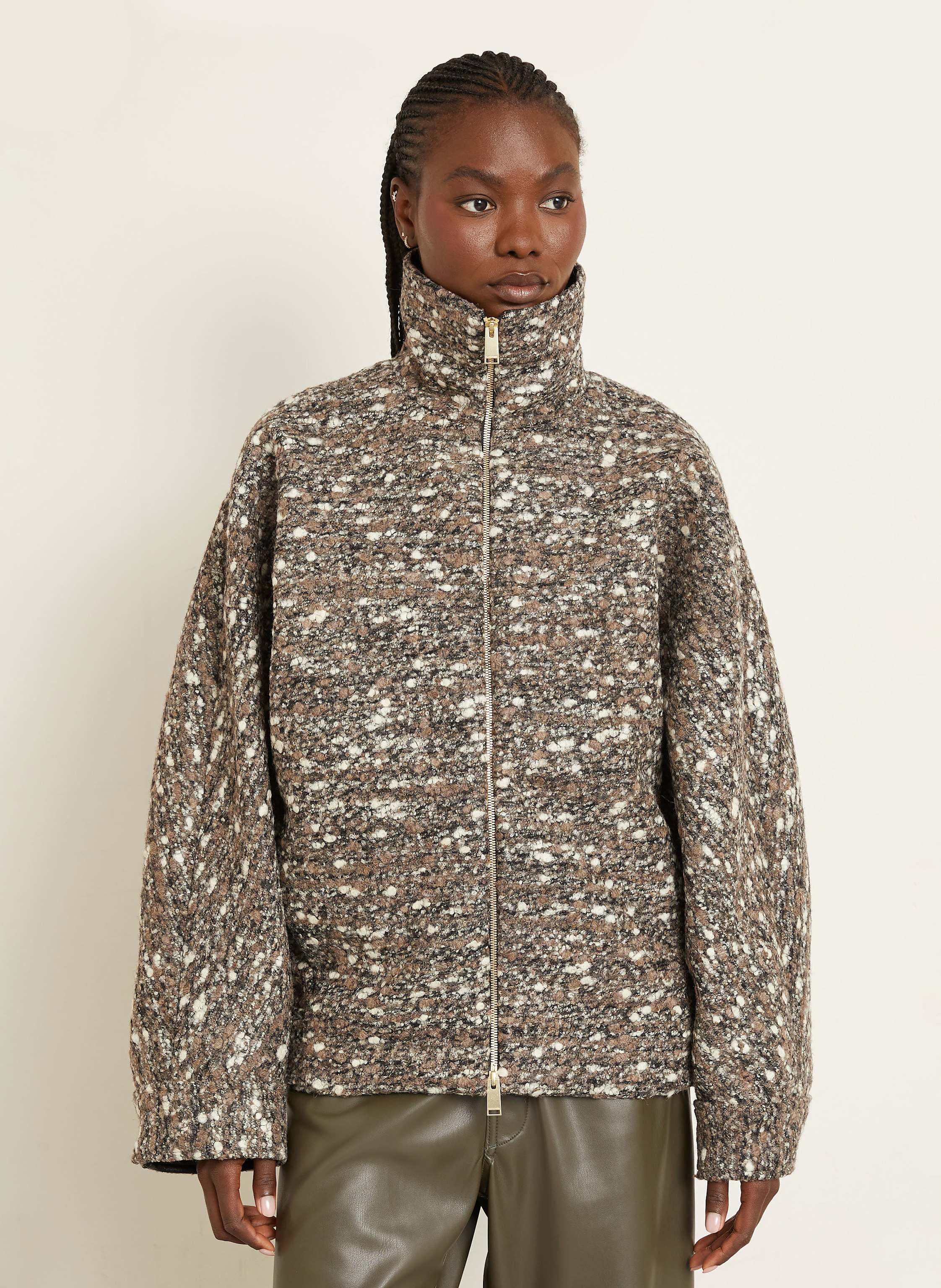 Thumbnail - Darkpark Bouclé-Jacke Celine braun