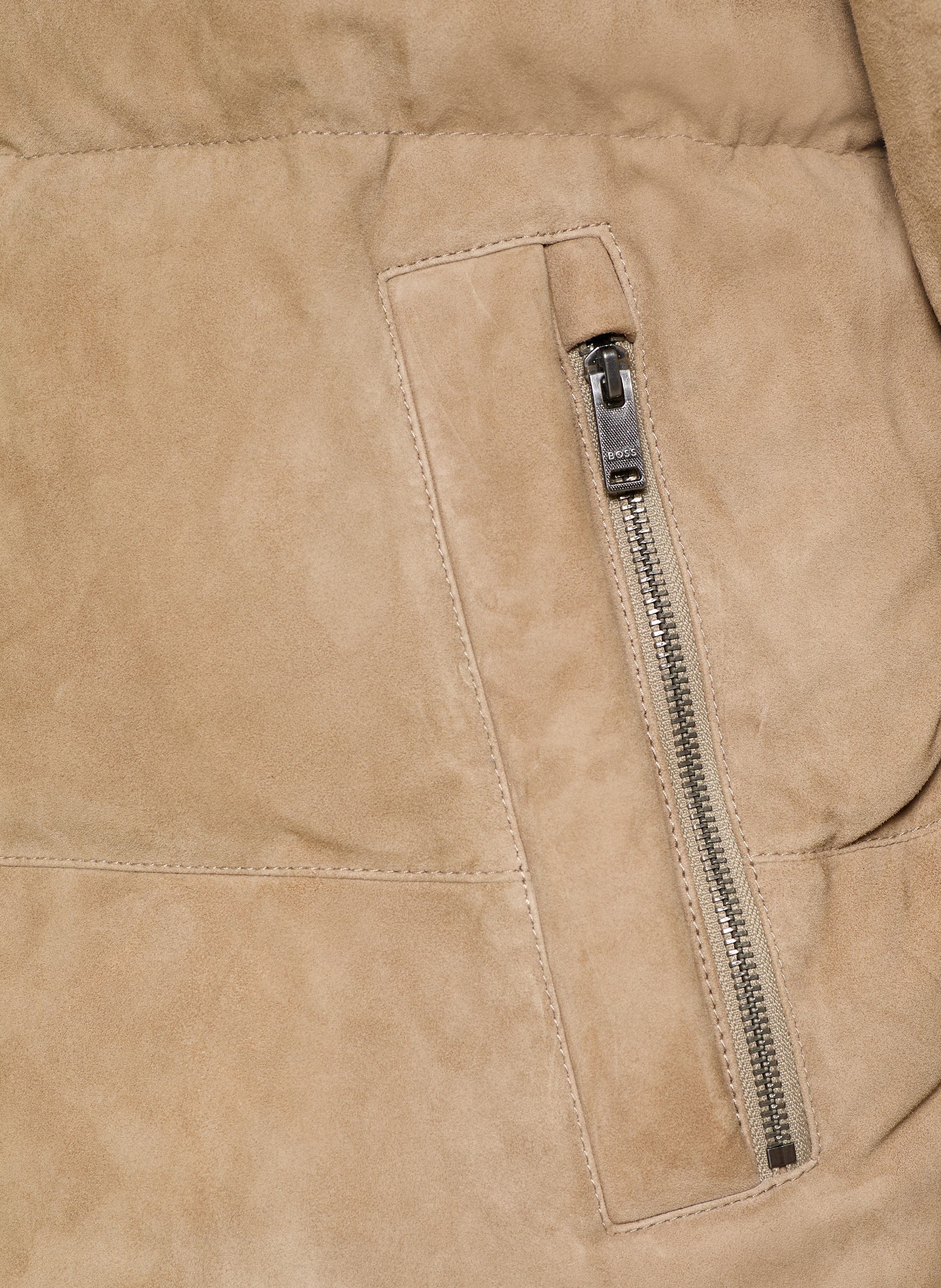 Thumbnail - Boss Steppjacke Jocamp Aus Leder gruen