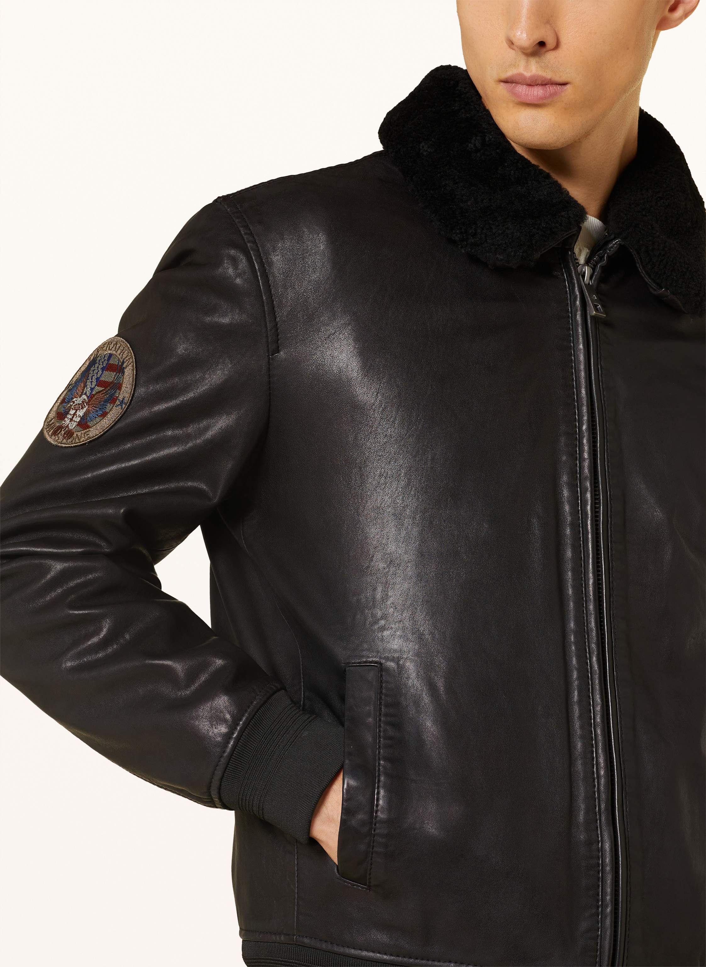 Thumbnail - Milestone Lederjacke Mstom schwarz