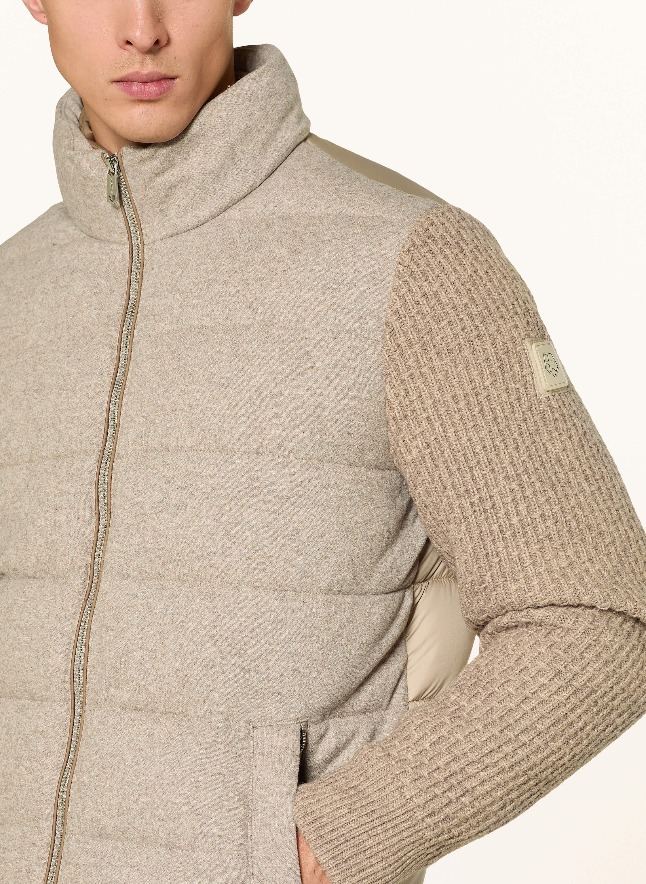 Thumbnail - Milestone Steppjacke Mschester Im Materialmix beige