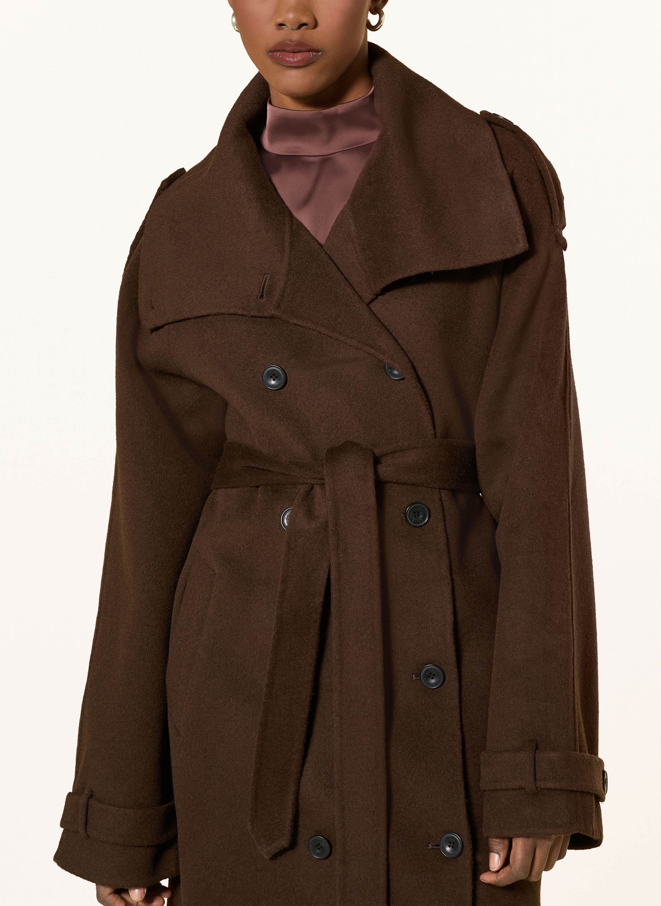 Thumbnail - Meotine Wollmantel Bello braun