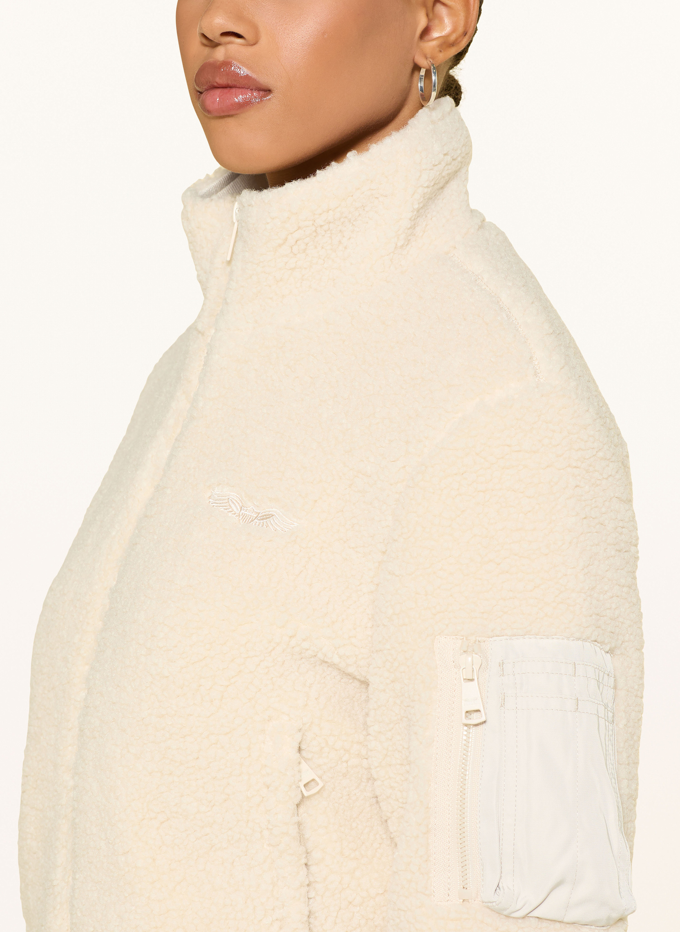 Thumbnail - Bombers Original Teddyfell-Jacke weiss