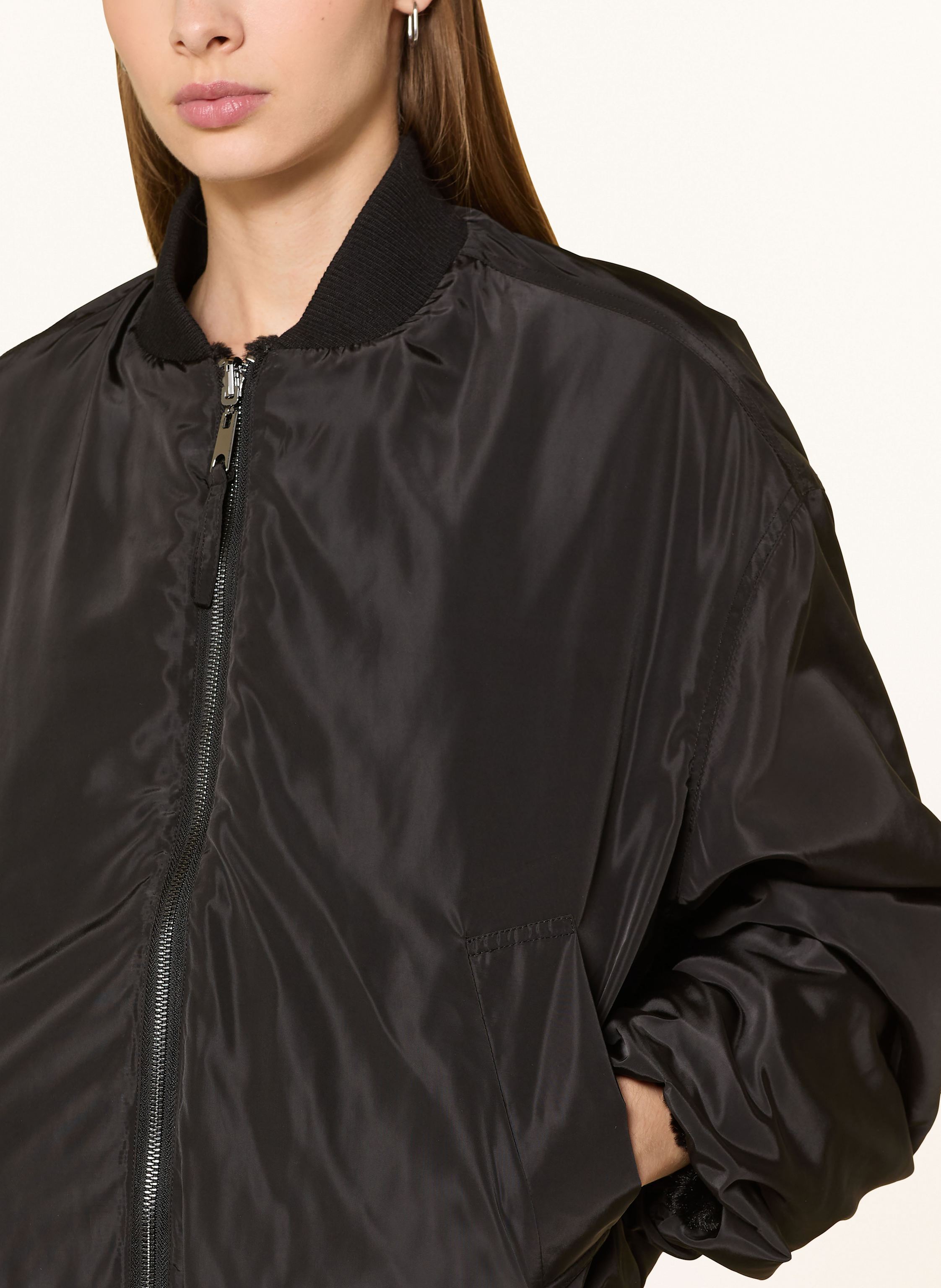 Thumbnail - Grace Kunstpelz-Blouson Zum Wenden schwarz