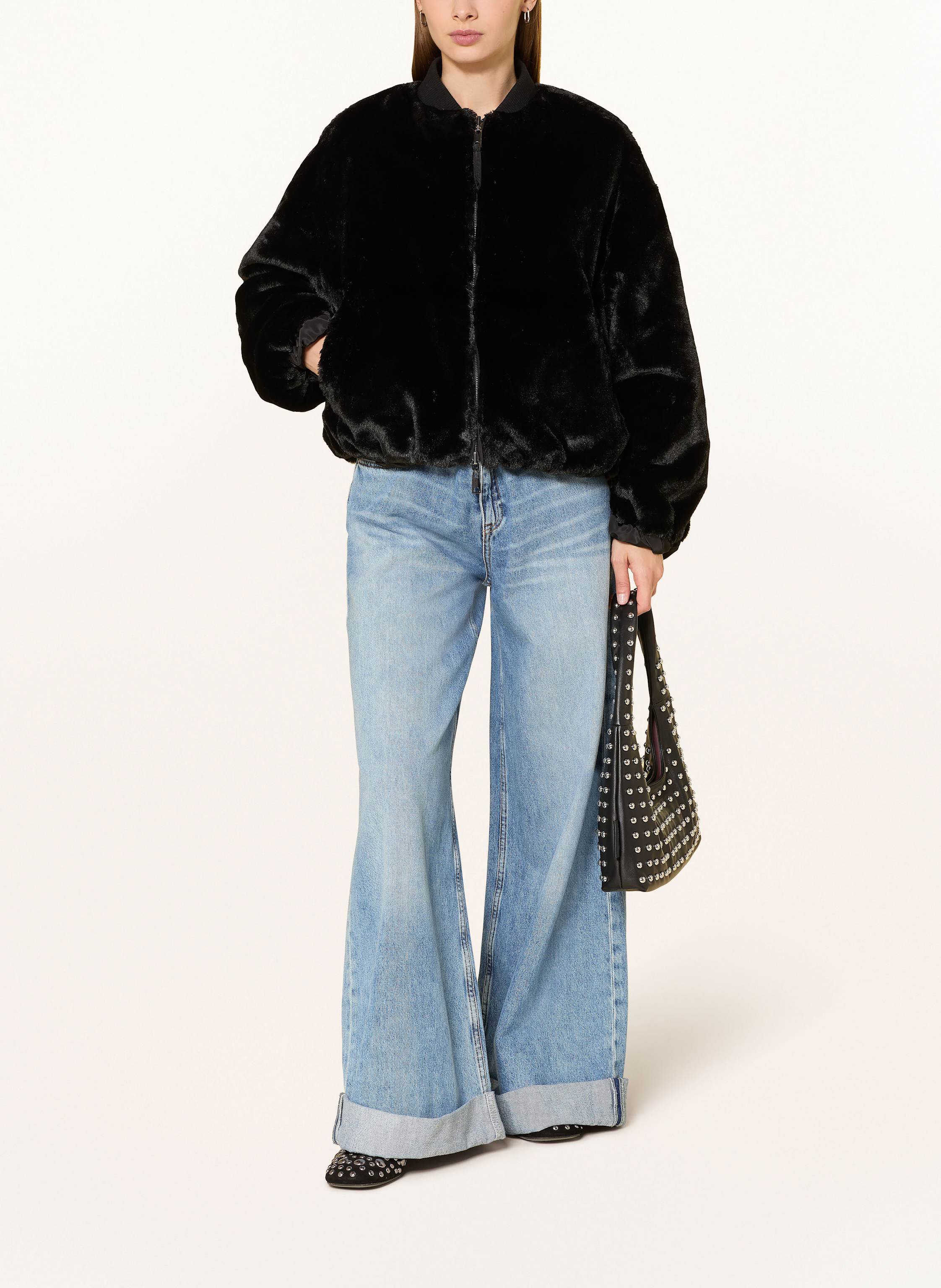 Thumbnail - Grace Kunstpelz-Blouson Zum Wenden schwarz