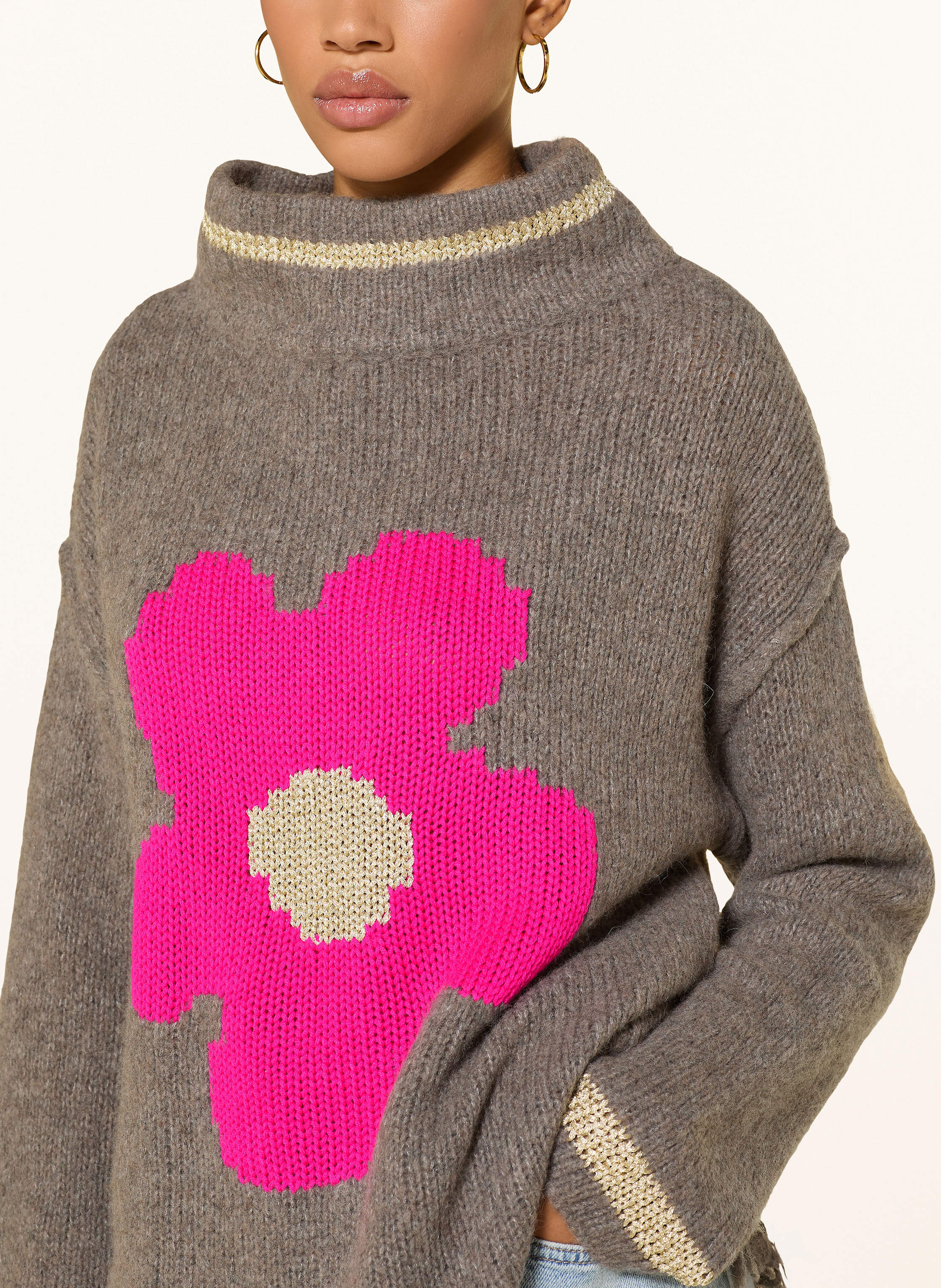 Thumbnail - Grace Oversized-Pullover Mit Glitzergarn beige
