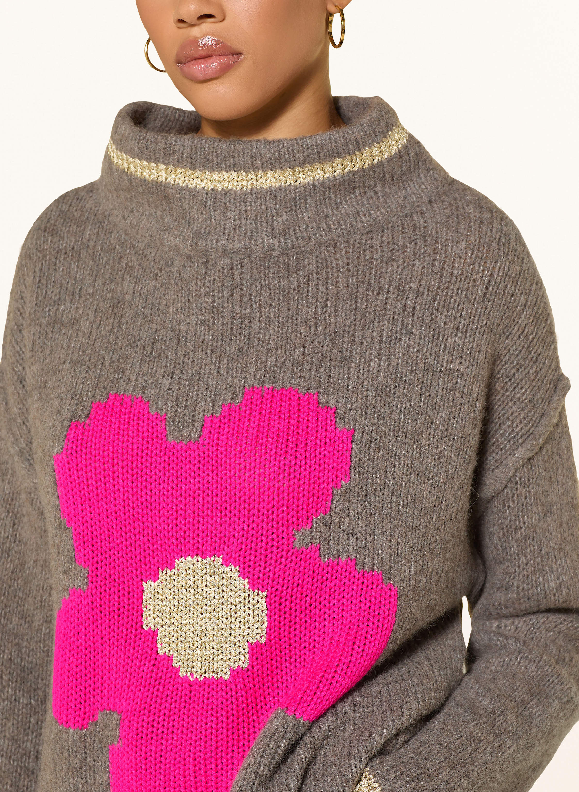 Thumbnail - Grace Oversized-Pullover Mit Glitzergarn beige