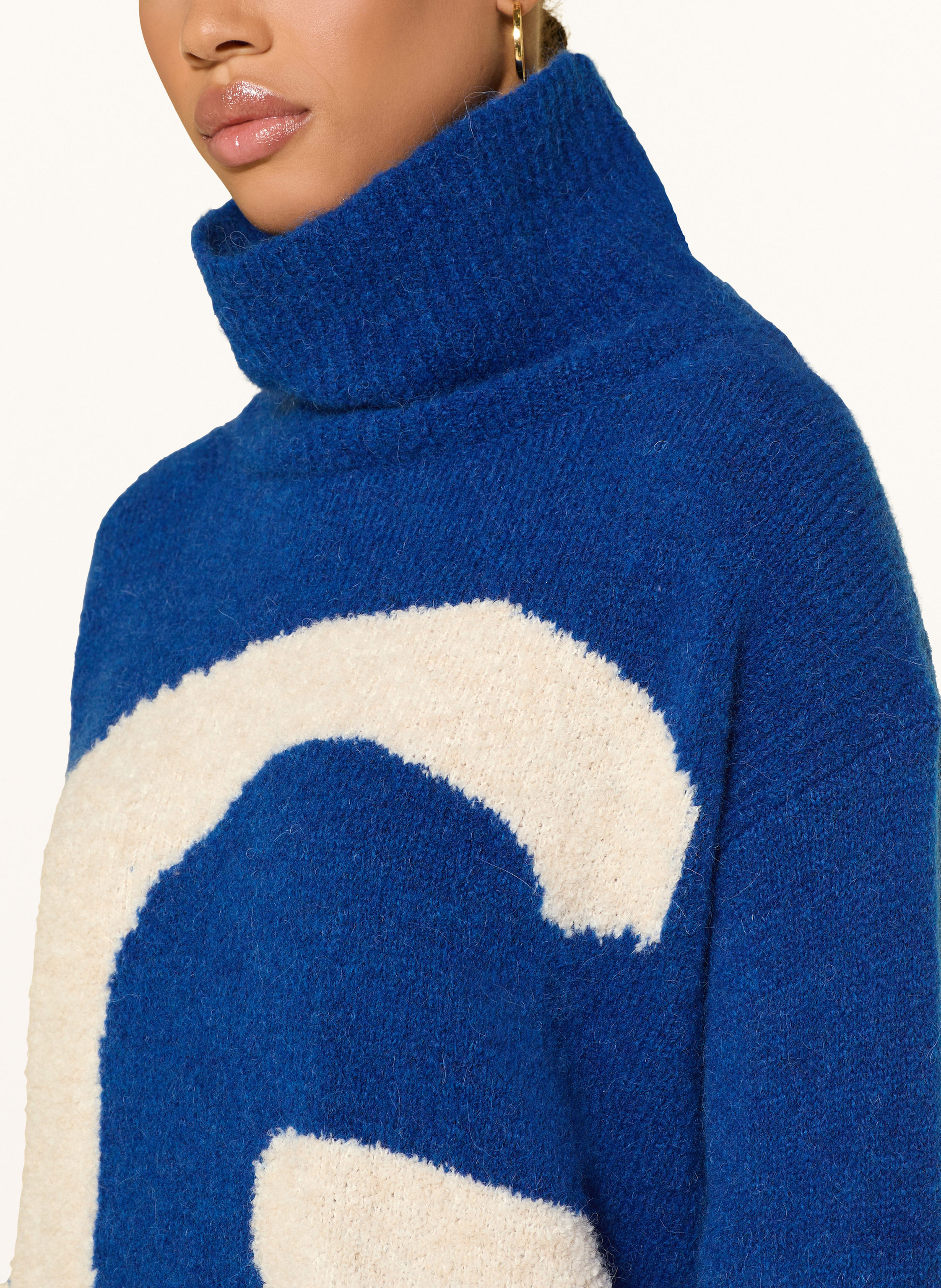 Thumbnail - Grace Oversized-Pullover Mit Alpaka Und Glitzergarn blau