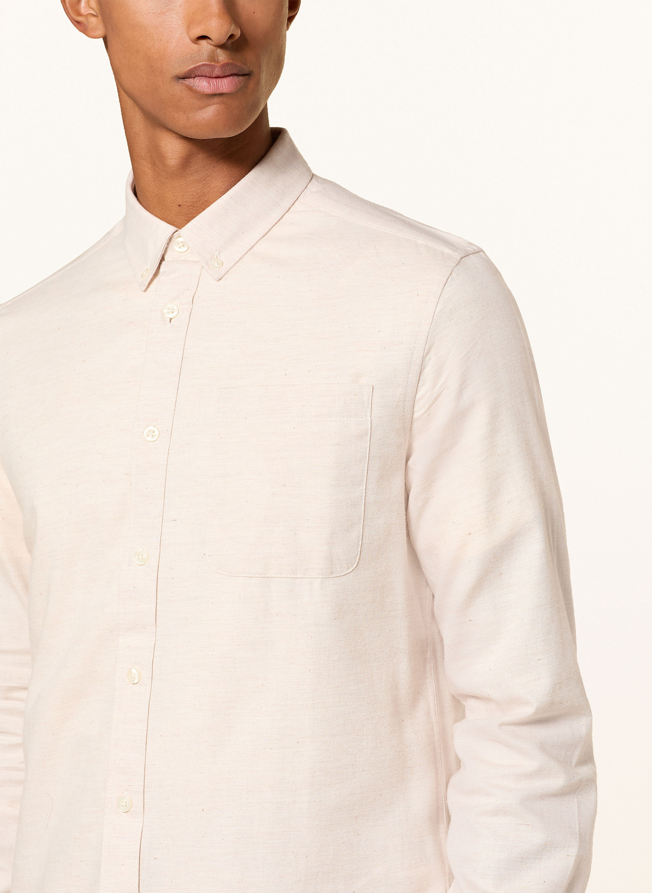 Thumbnail - Knowledgecotton Apparel Flanellhemd beige