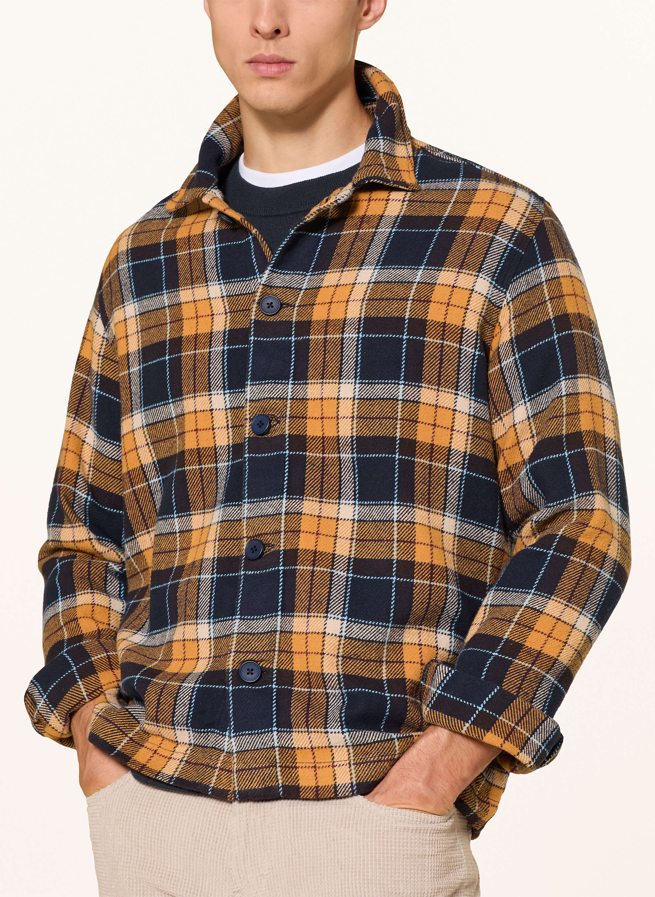 Thumbnail - Knowledgecotton Apparel Flanellhemd Regular Fit blau