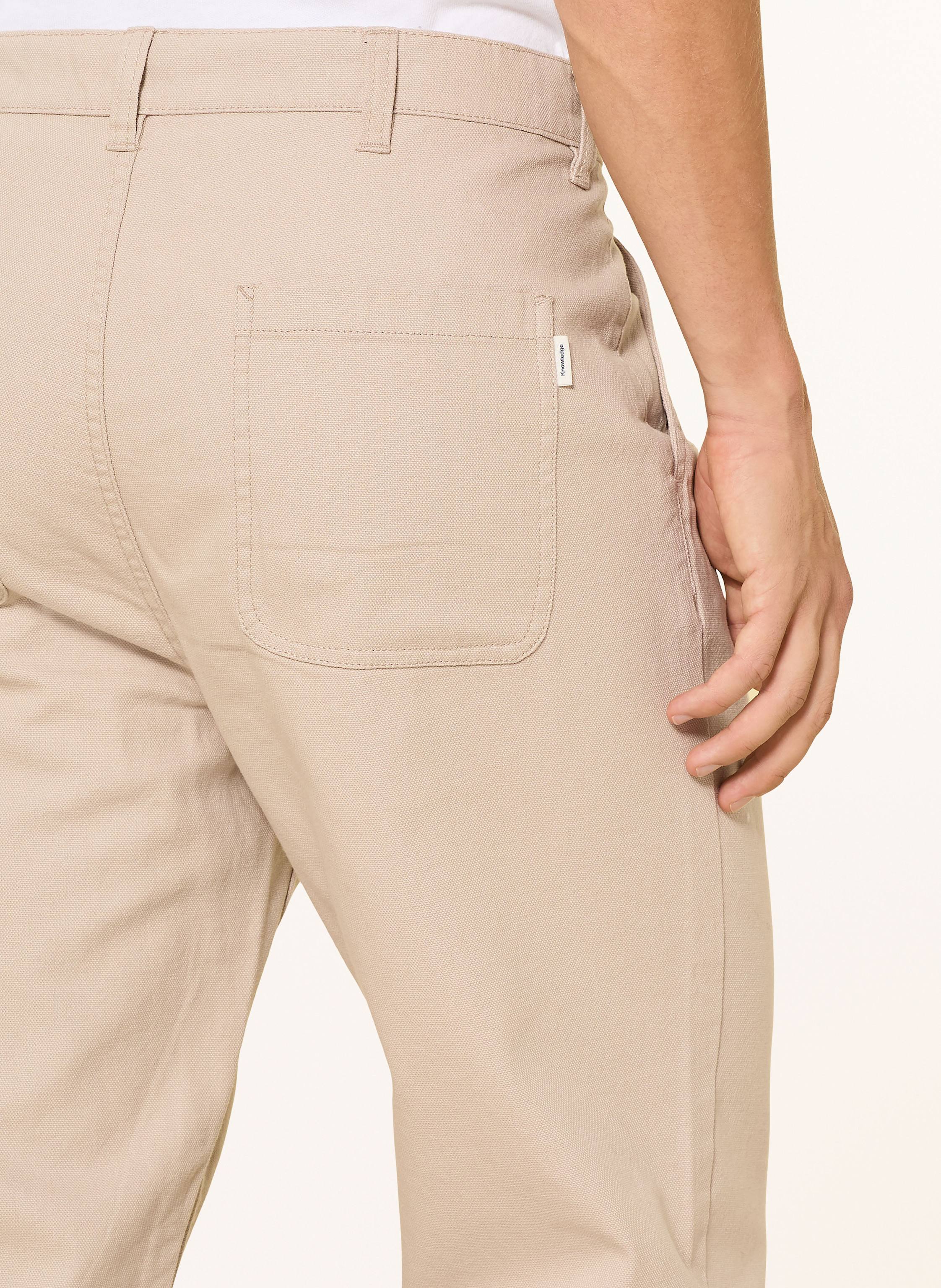 Thumbnail - Knowledgecotton Apparel Hose Tim Straight Fit beige