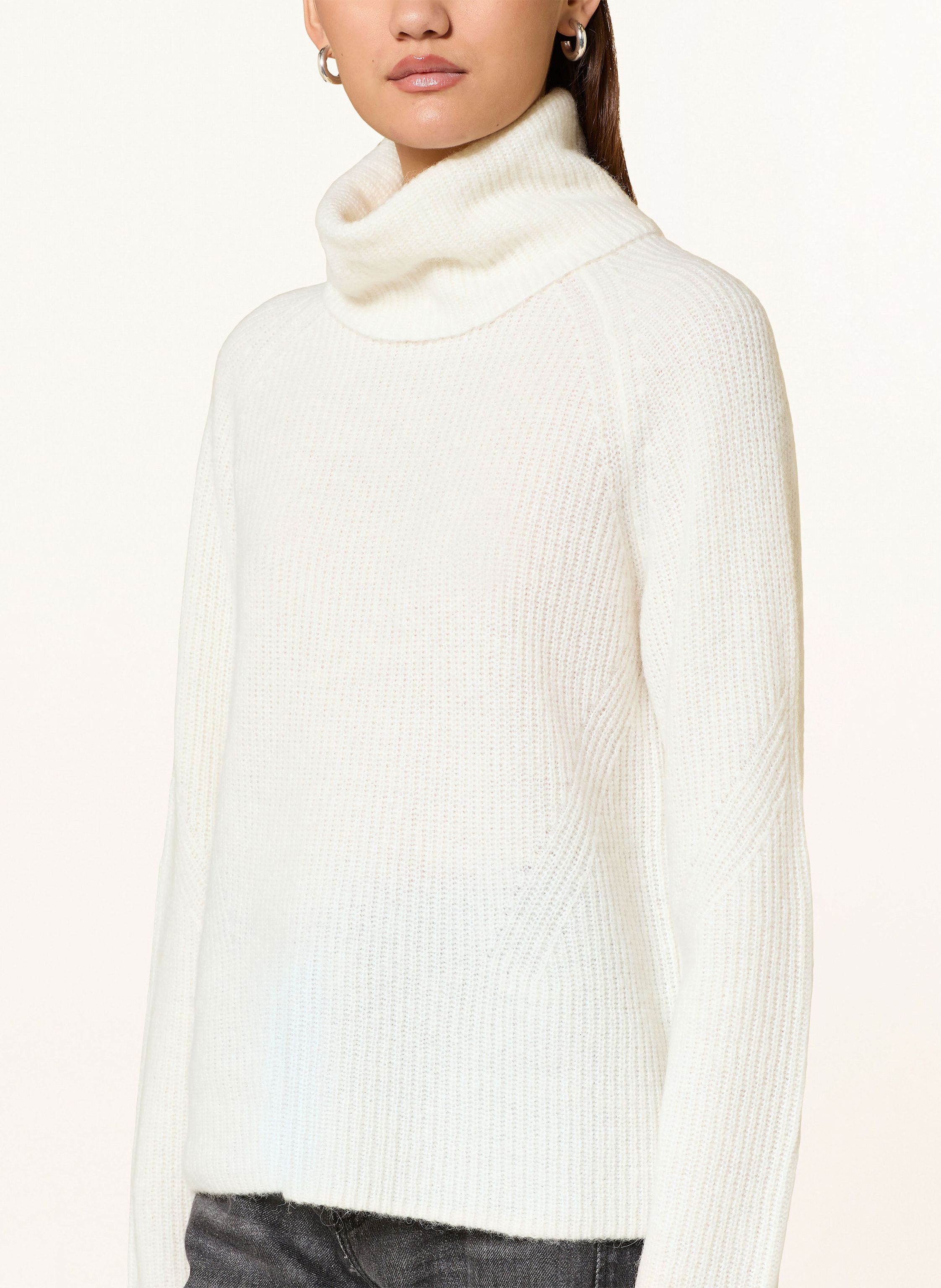 Thumbnail - Boss Rollkragenpullover Falodina Mit Alpaka weiss