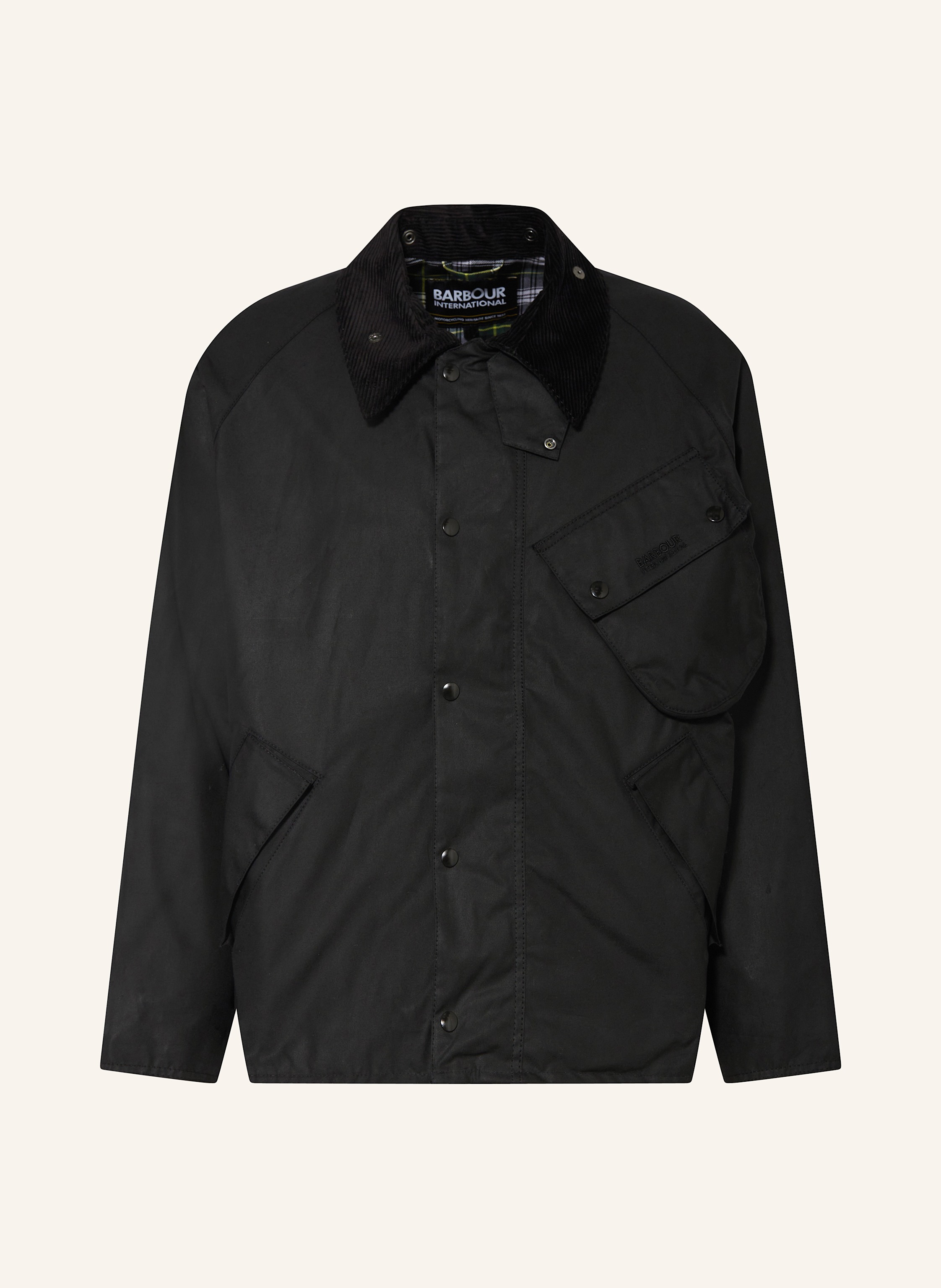BARBOUR INTERNATIONAL Fieldjacket PACEMASTER WAX in schwarz