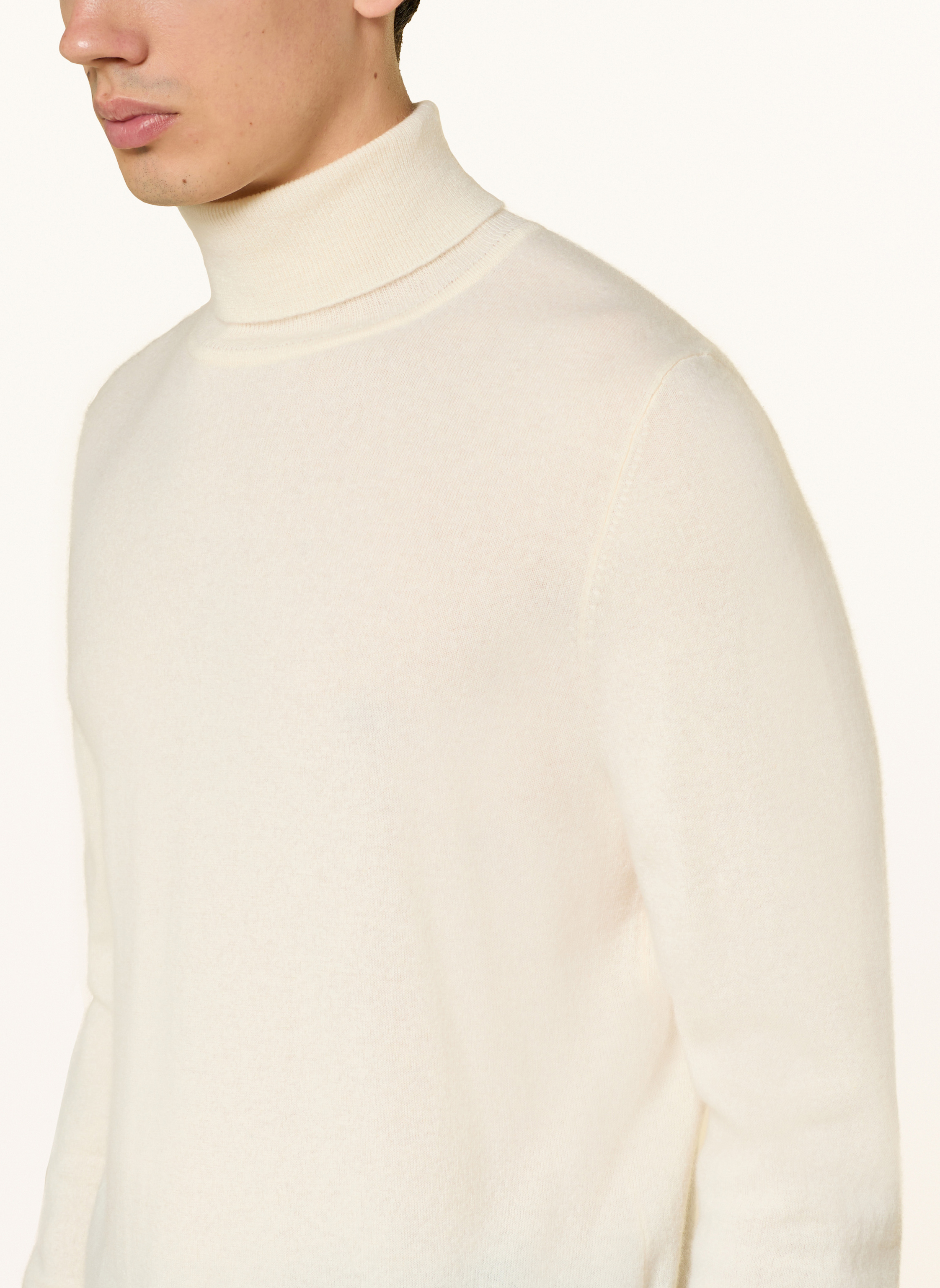 Thumbnail - Boss Rollkragenpullover Emio Aus Cashmere weiss