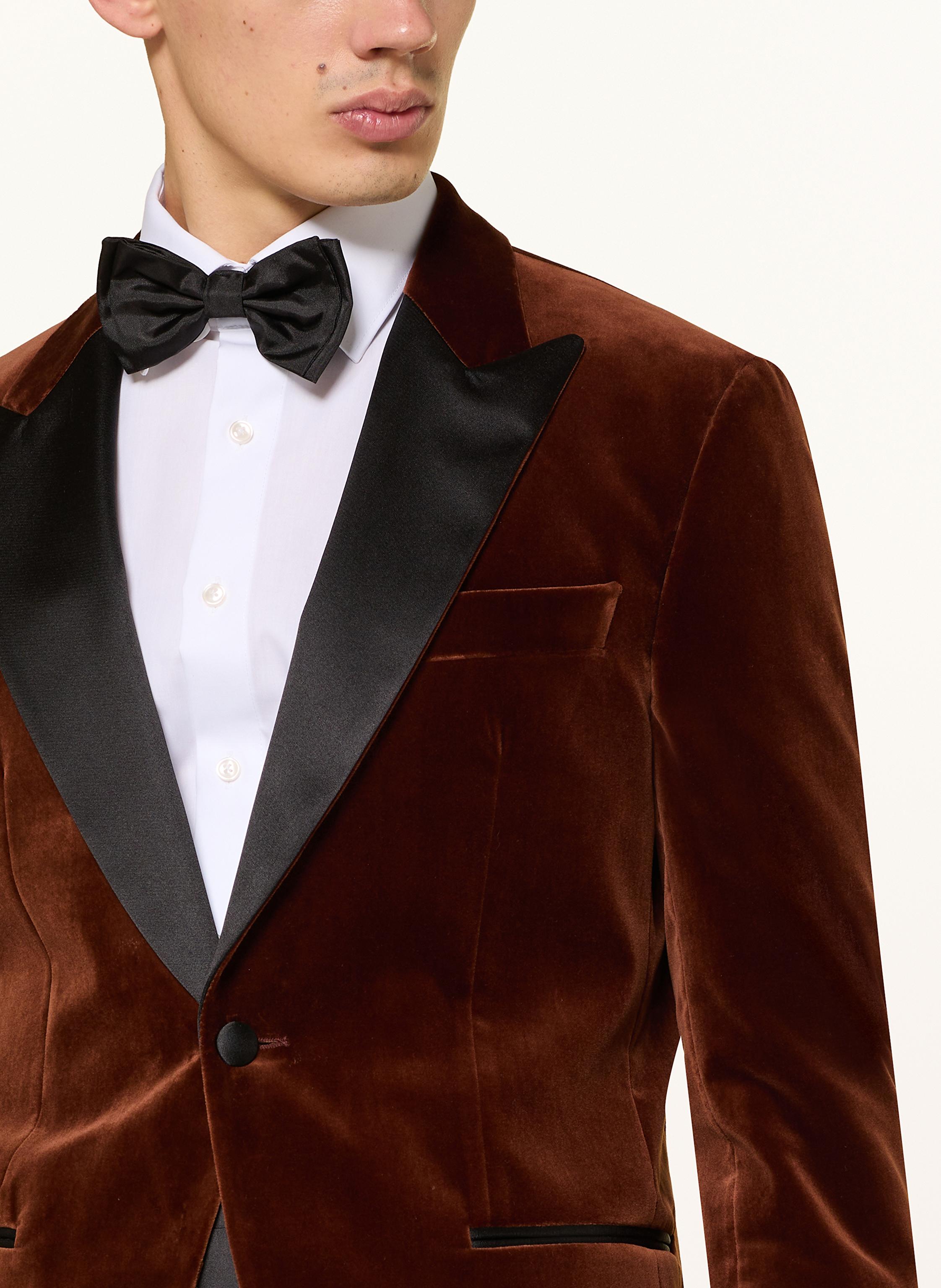 Thumbnail - Boss Smoking-Sakko H-Hutson-Tux-254 Slim Fit Aus Samt orange