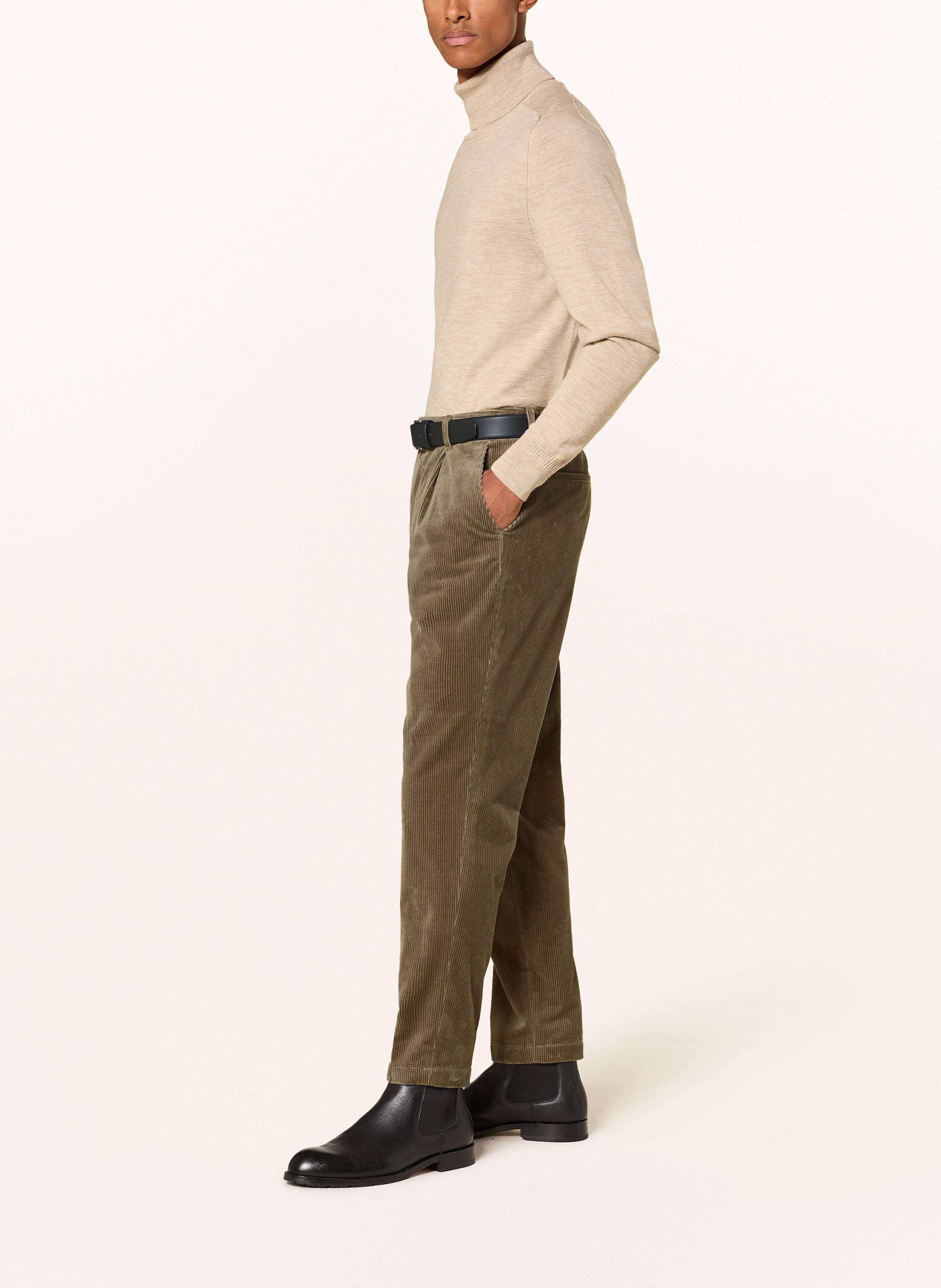 Thumbnail - Boss Anzughose Perin Tapered Fit Aus Cord gruen