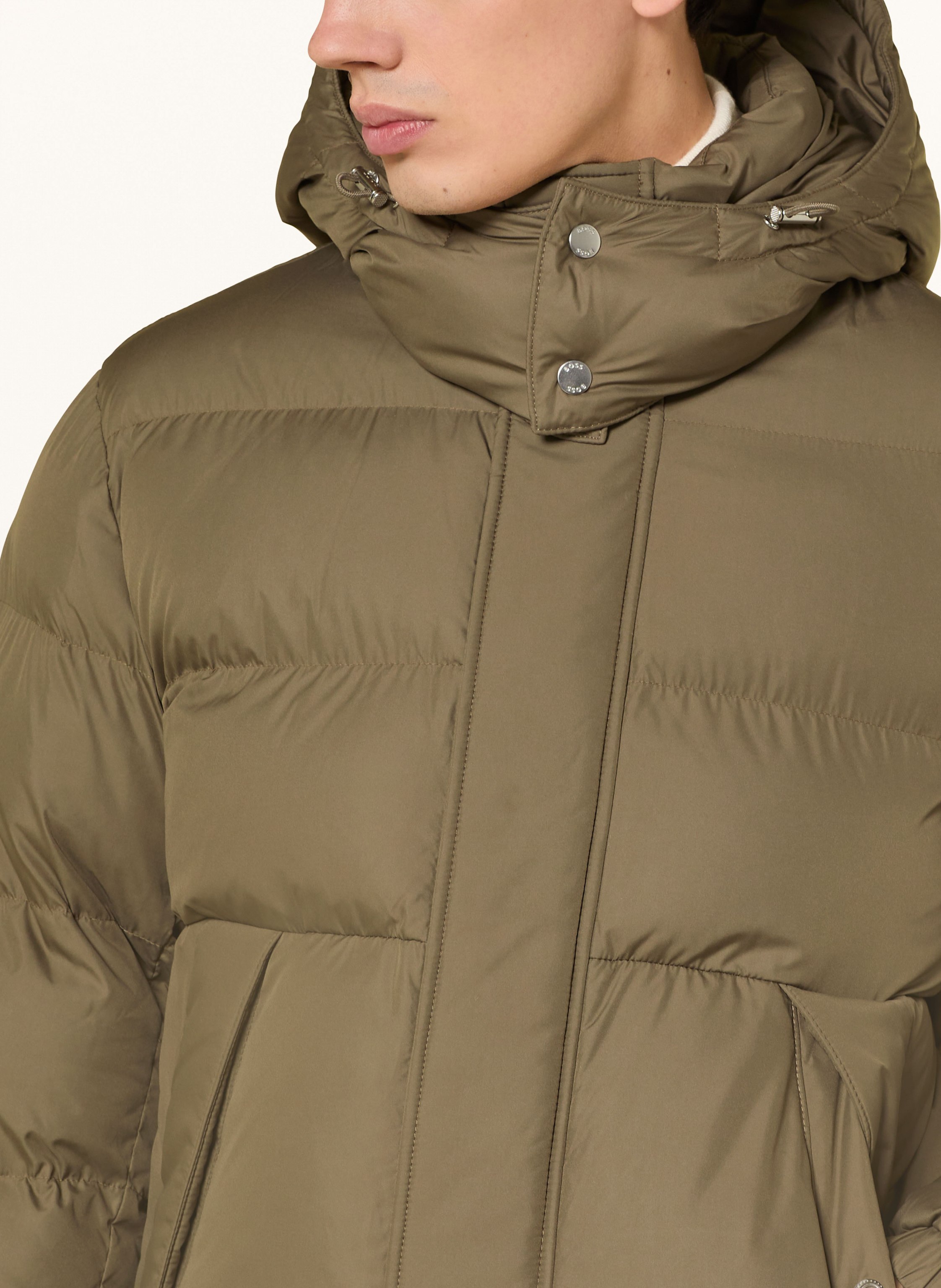 Thumbnail - Boss Steppjacke Corbinian Mit Abnehmbarer Kapuze braun