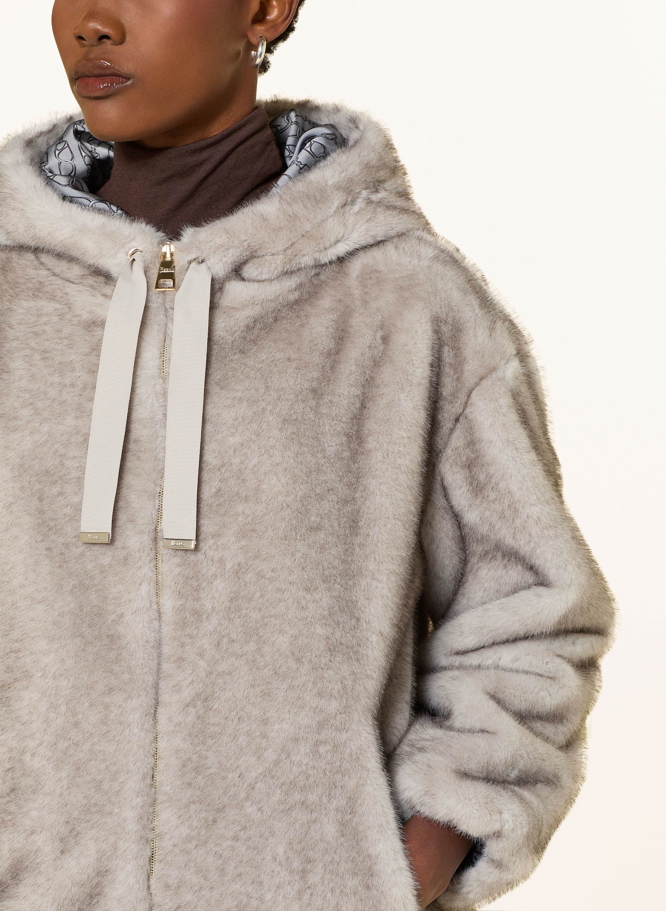 Thumbnail - Herno Kunstpelz-Jacke grau