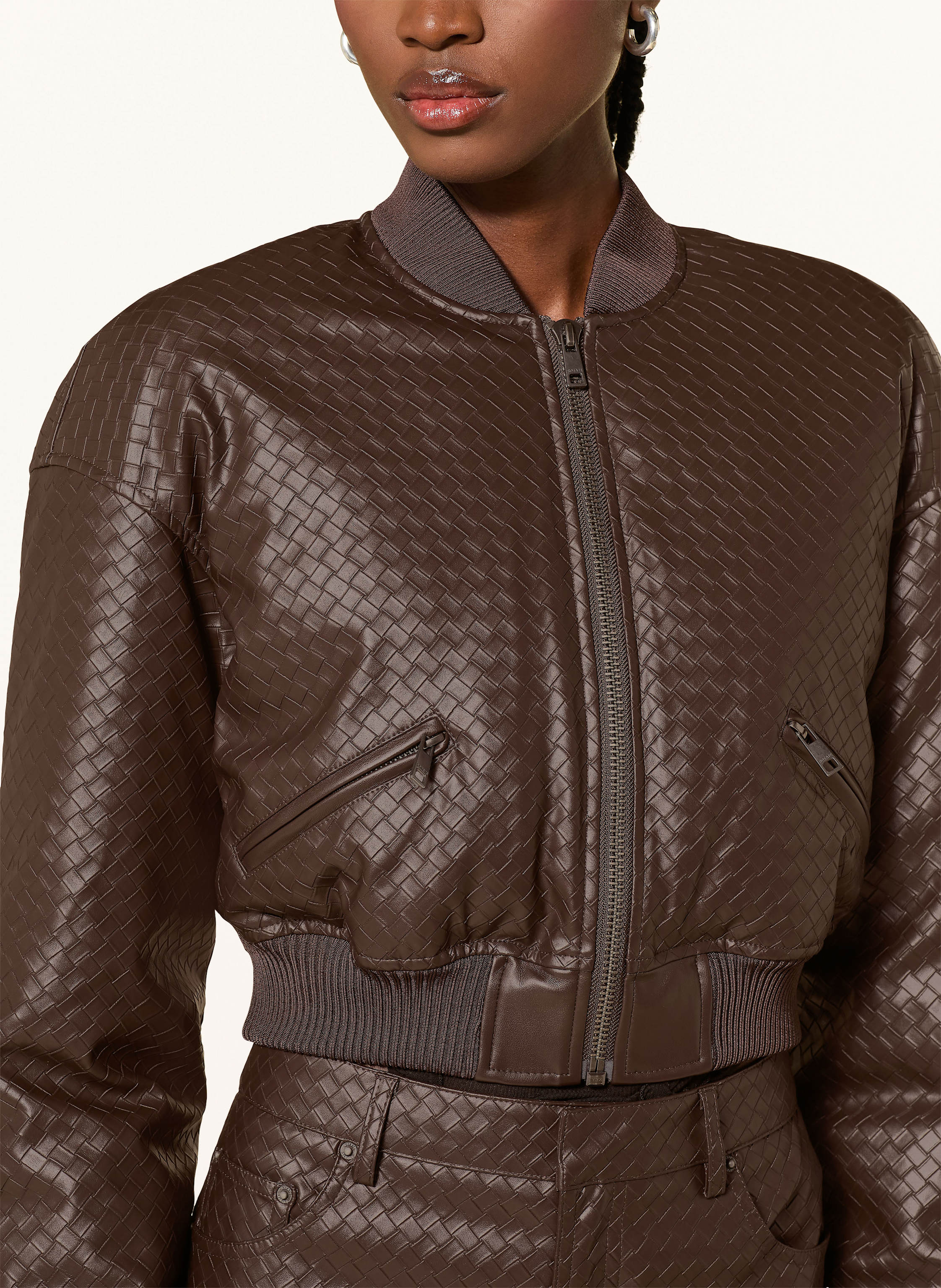 Thumbnail - Rotate Blouson In Lederoptik braun