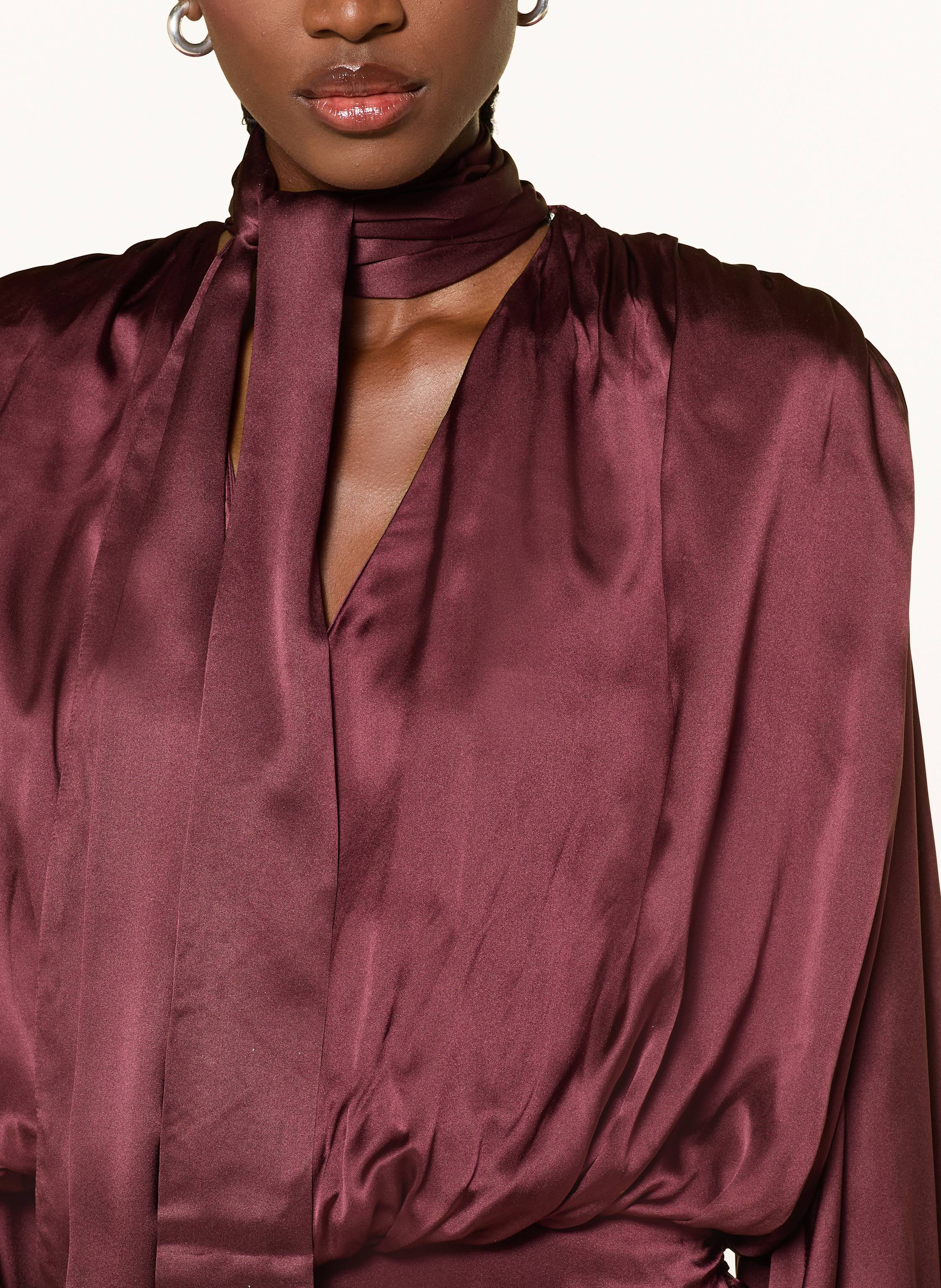 Thumbnail - Rotate Cocktailkleid Aus Seide Mit Abnehmbarer Schluppe rot