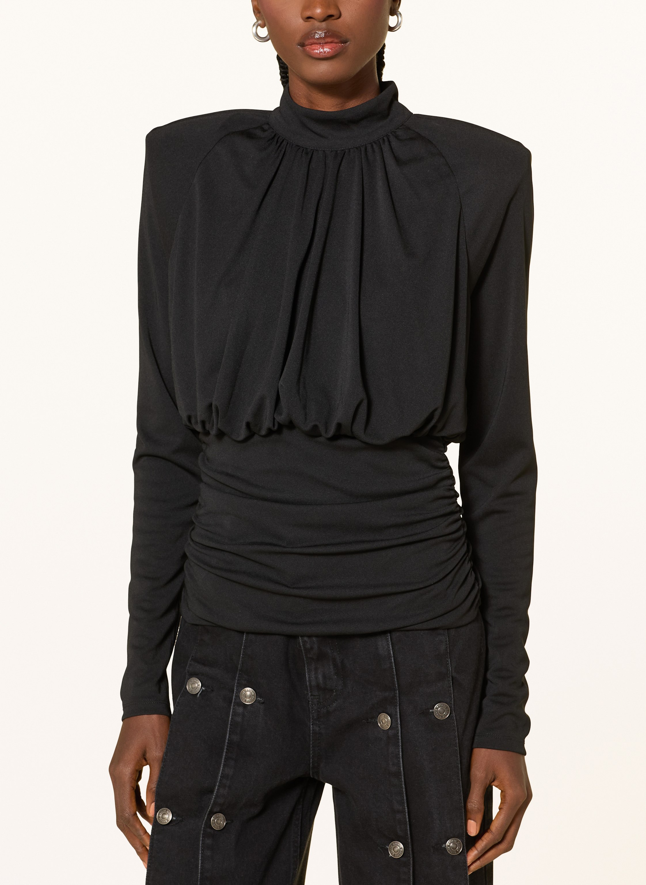 Thumbnail - Rotate Blusentop Mit Rüschen schwarz