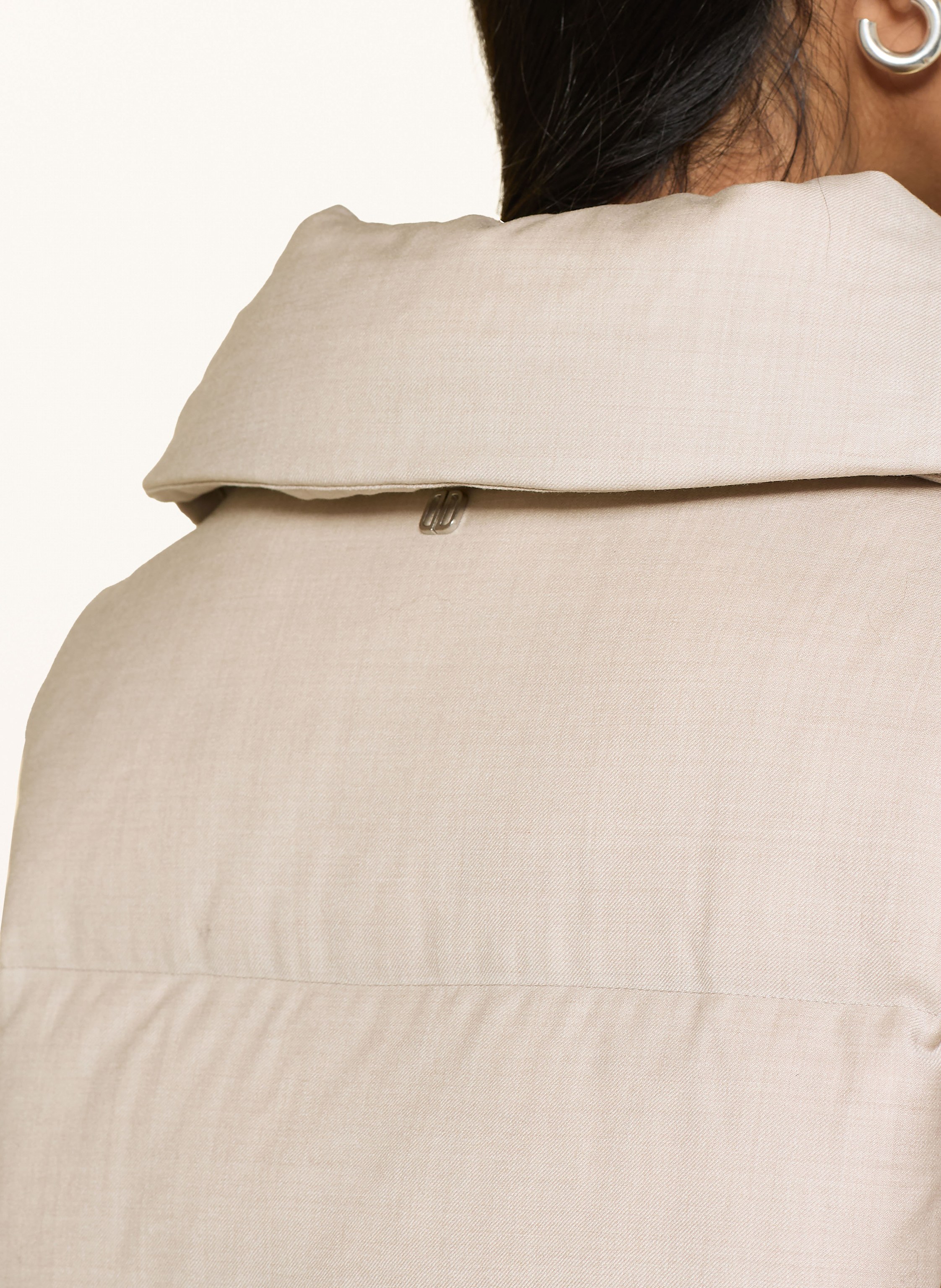 Thumbnail - Duno Daunenmantel Marble Bolzano Mit Abnehmbarem Kunstfell beige