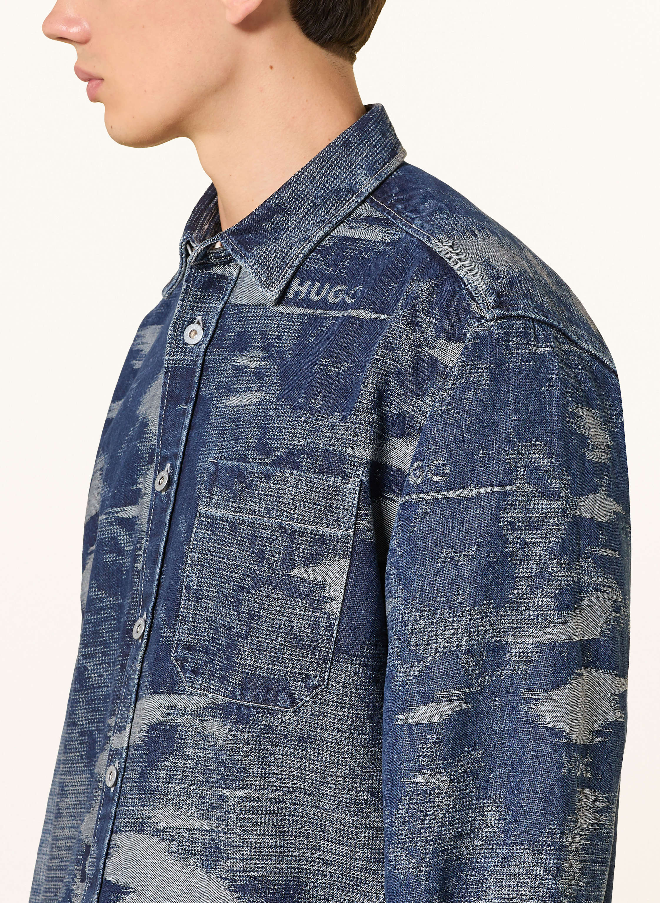 Thumbnail - Hugo Jeanshemd Ebalto Comfort Fit blau