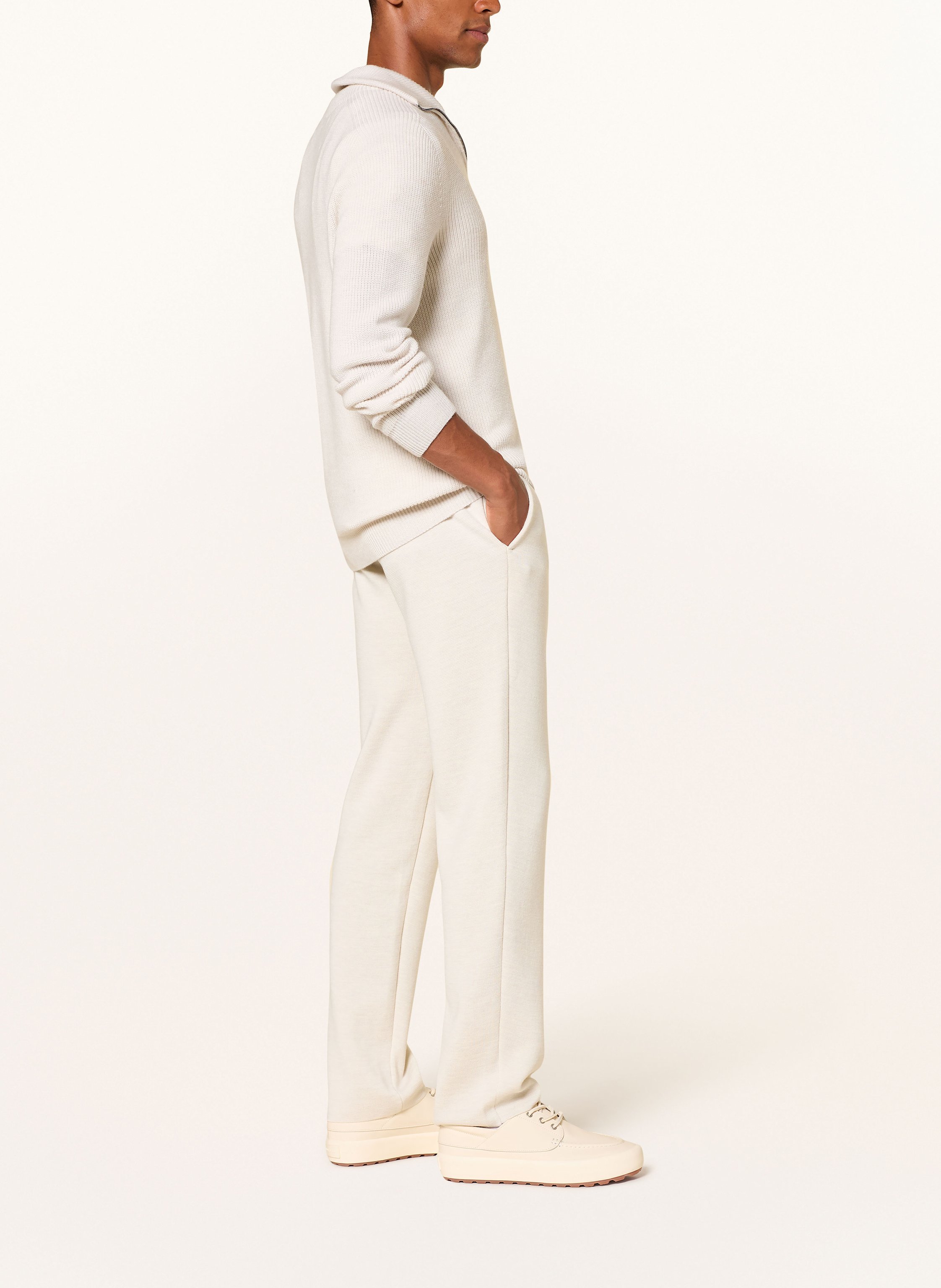 Thumbnail - Maerz Muenchen Piqué-Strickhose Im Jogging-Stil Regular Fit weiss