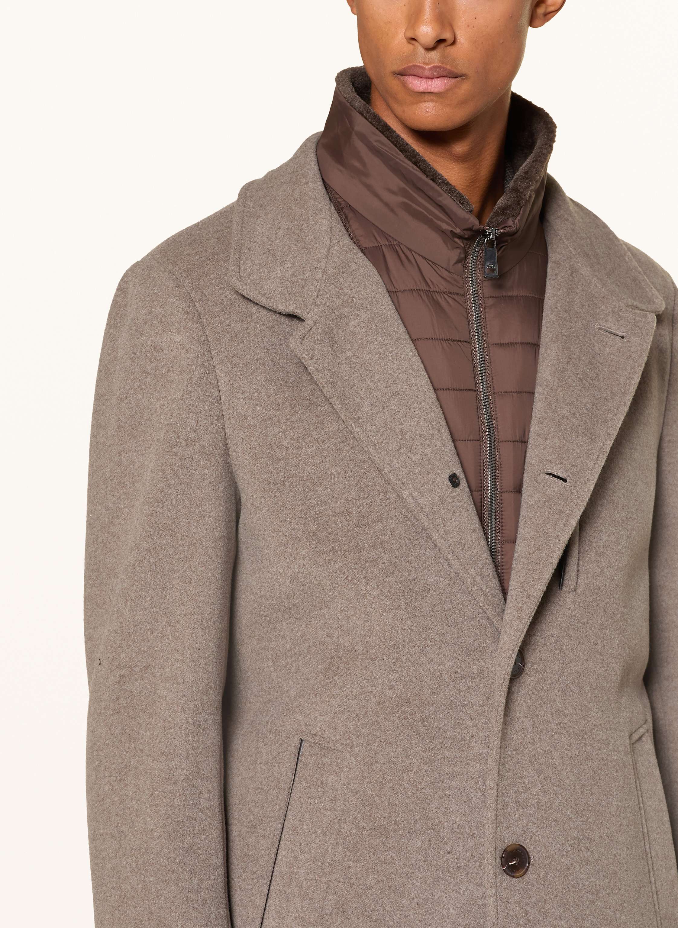 Thumbnail - Roy Robson Wollmantel Mit Herausnehmbarer Blende braun