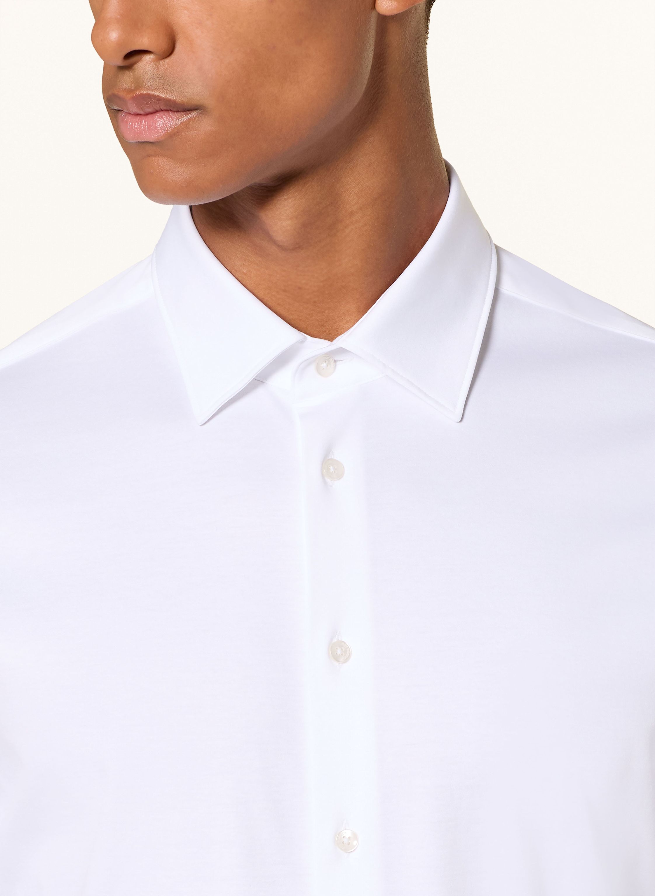 Thumbnail - Roy Robson Jerseyhemd Slim Fit weiss