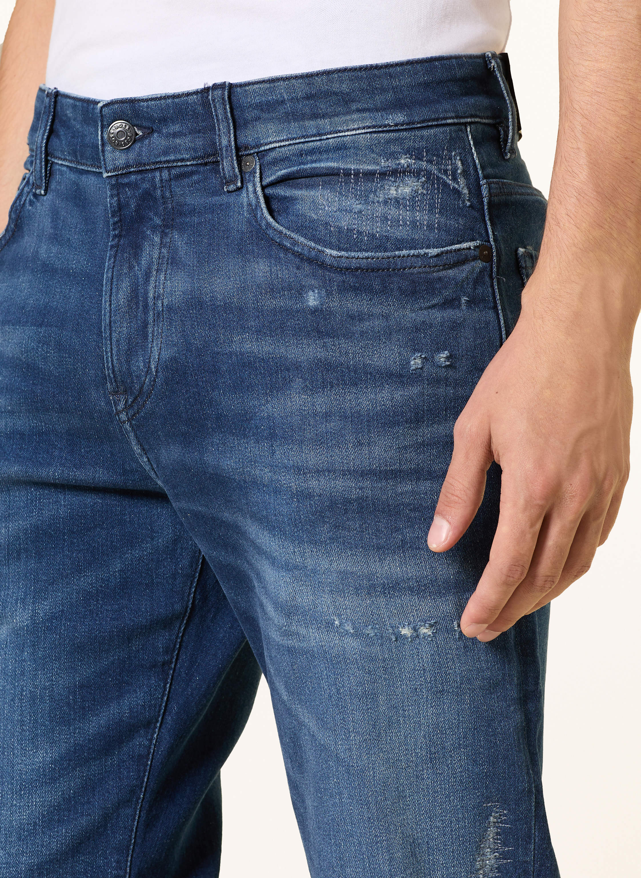 Thumbnail - Boss Destroyed Jeans Re.Maine Regular Fit blau