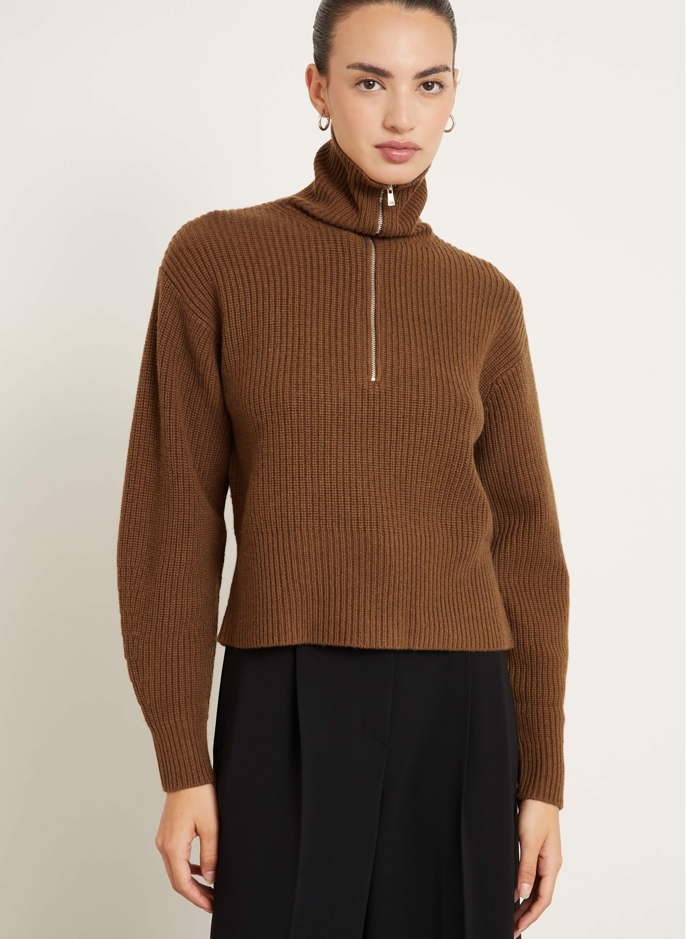 Thumbnail - Max Mara Troyer Nadar Mit Cashmere braun