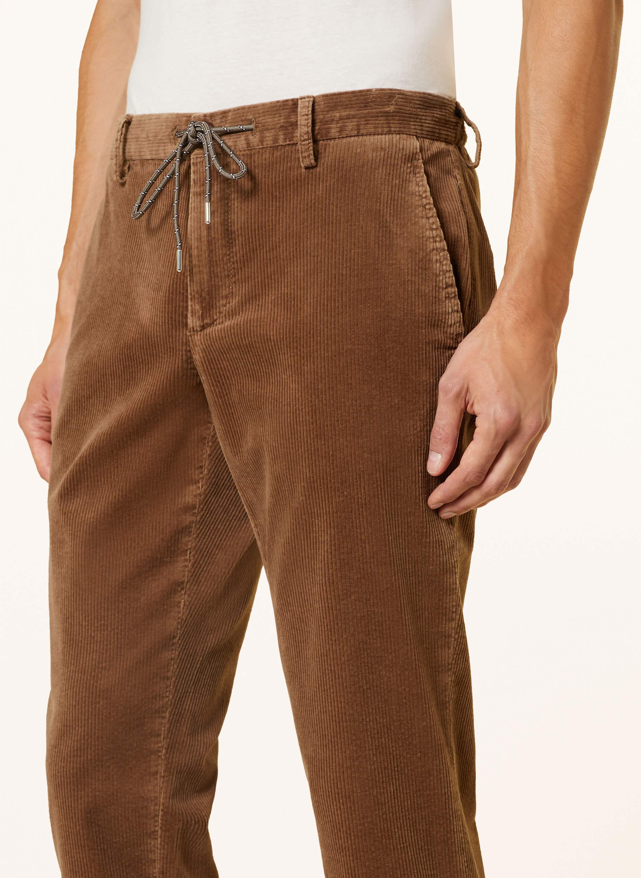 Thumbnail - Alberto Cordhose Jump Im Jogging-Stil Slim Fit braun