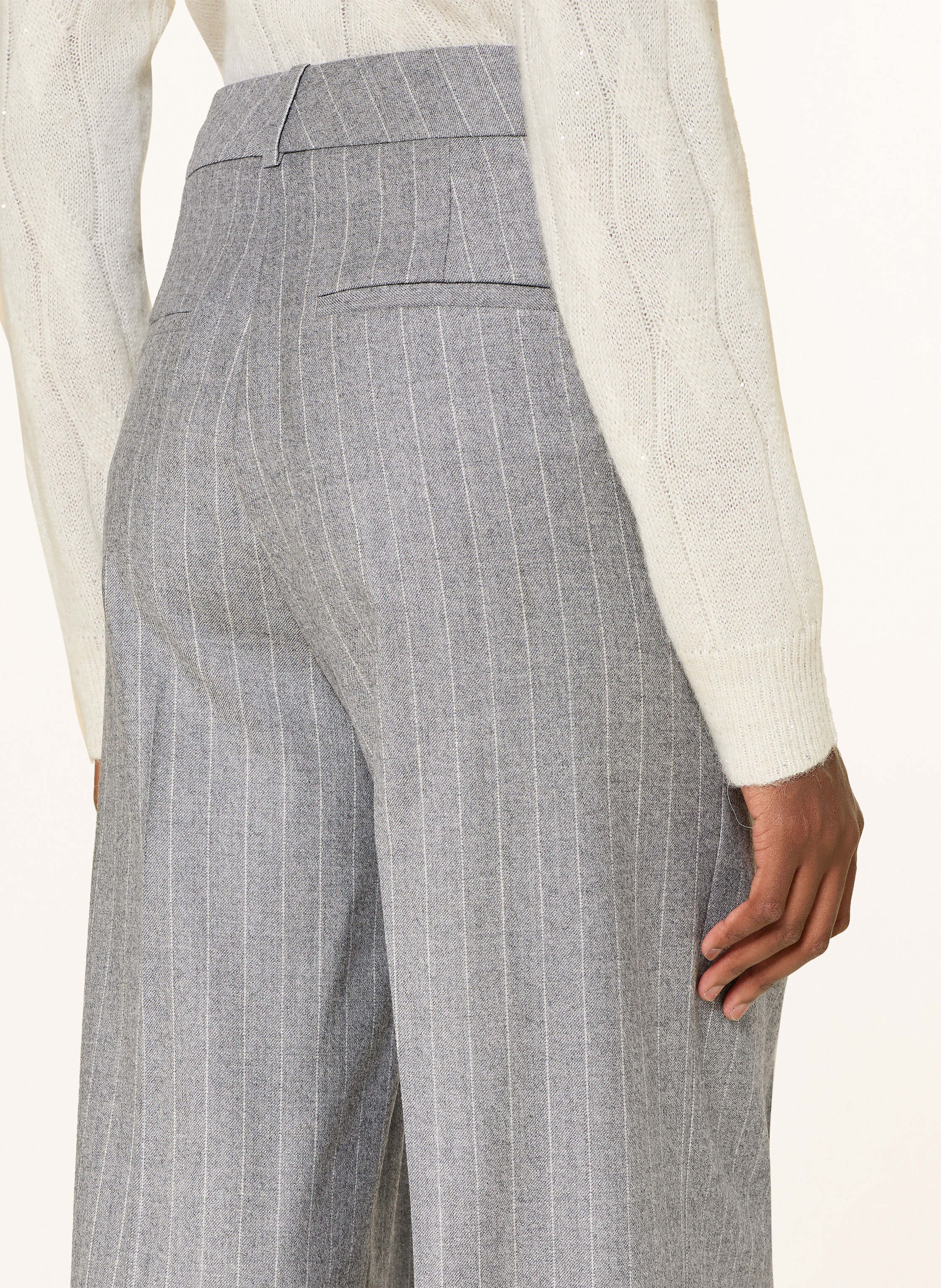 Thumbnail - Peserico Marlenehose Mit Glitzergarn grau