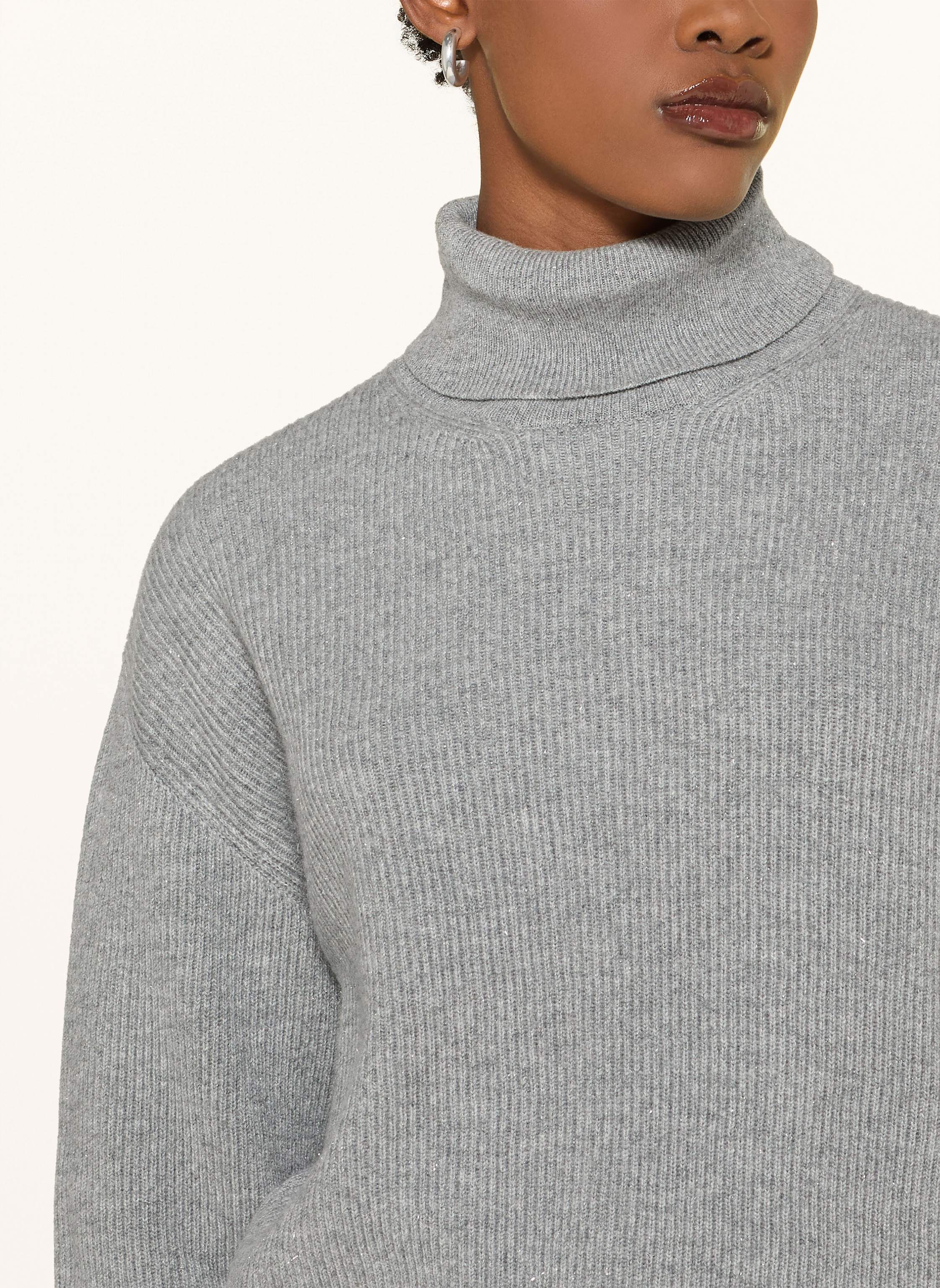 Thumbnail - Peserico Rollkragenpullover Mit Glitzergarn grau