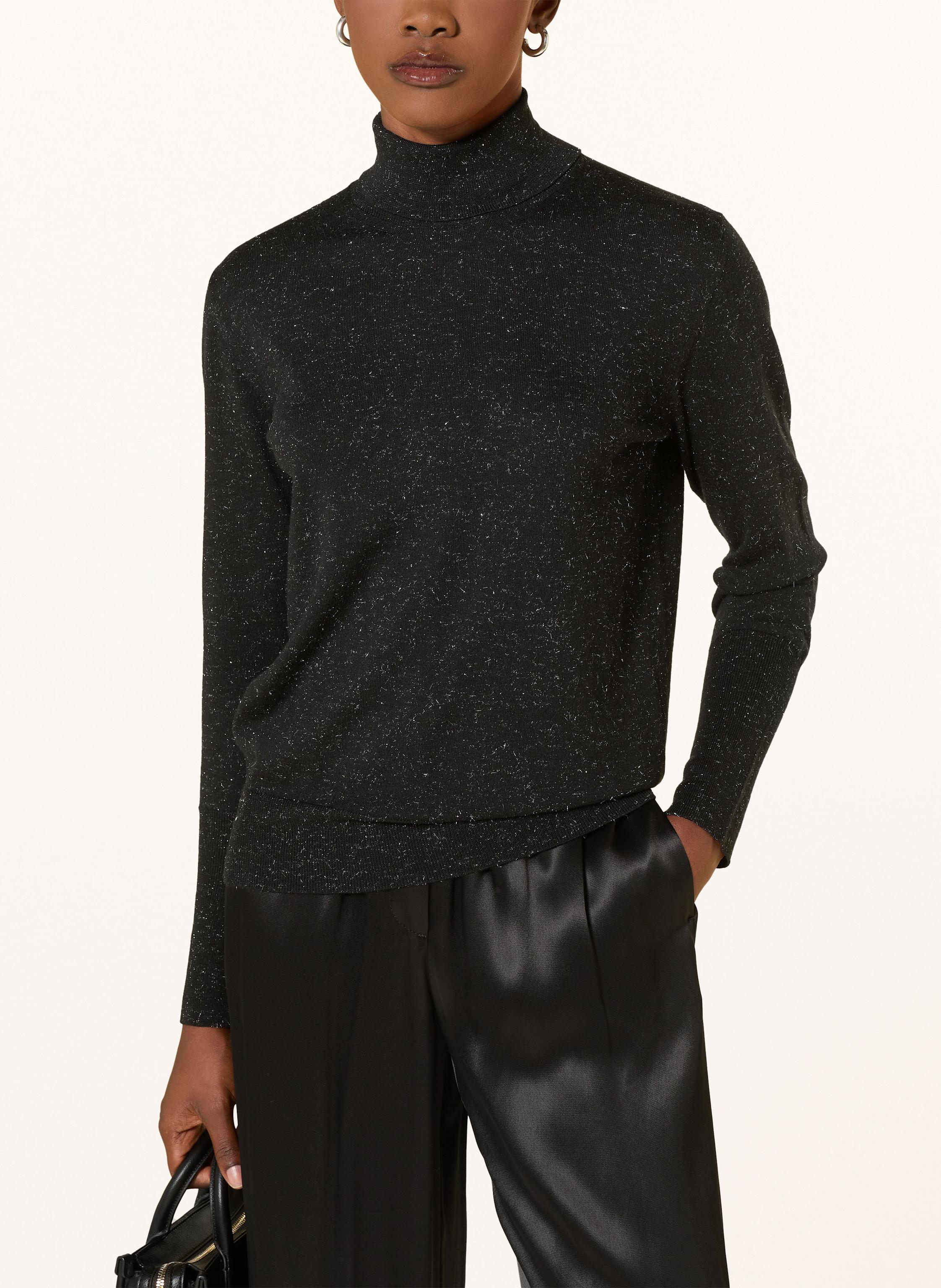 Thumbnail - Peserico Rollkragenpullover Mit Glitzergarn schwarz