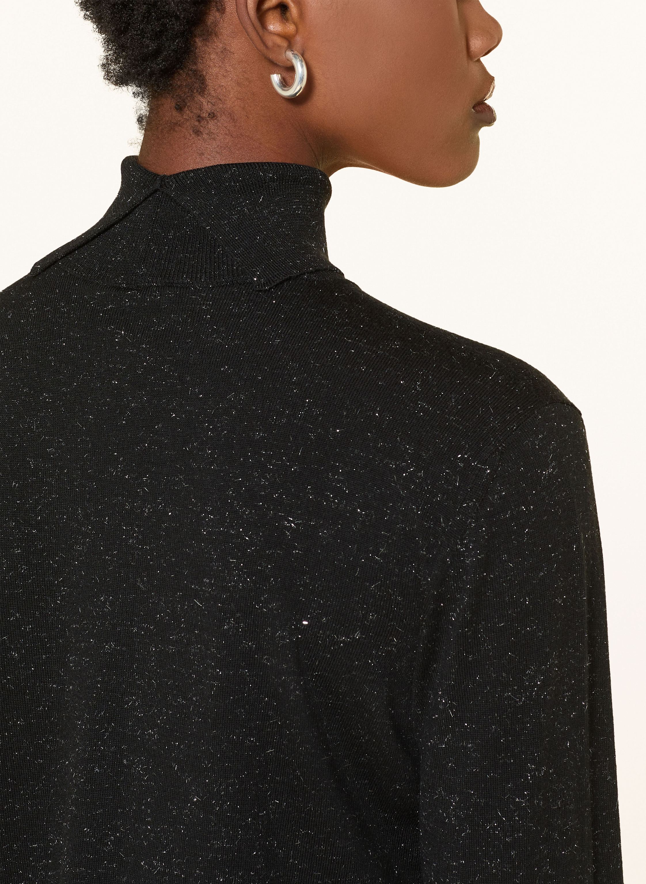 Thumbnail - Peserico Rollkragenpullover Mit Glitzergarn schwarz