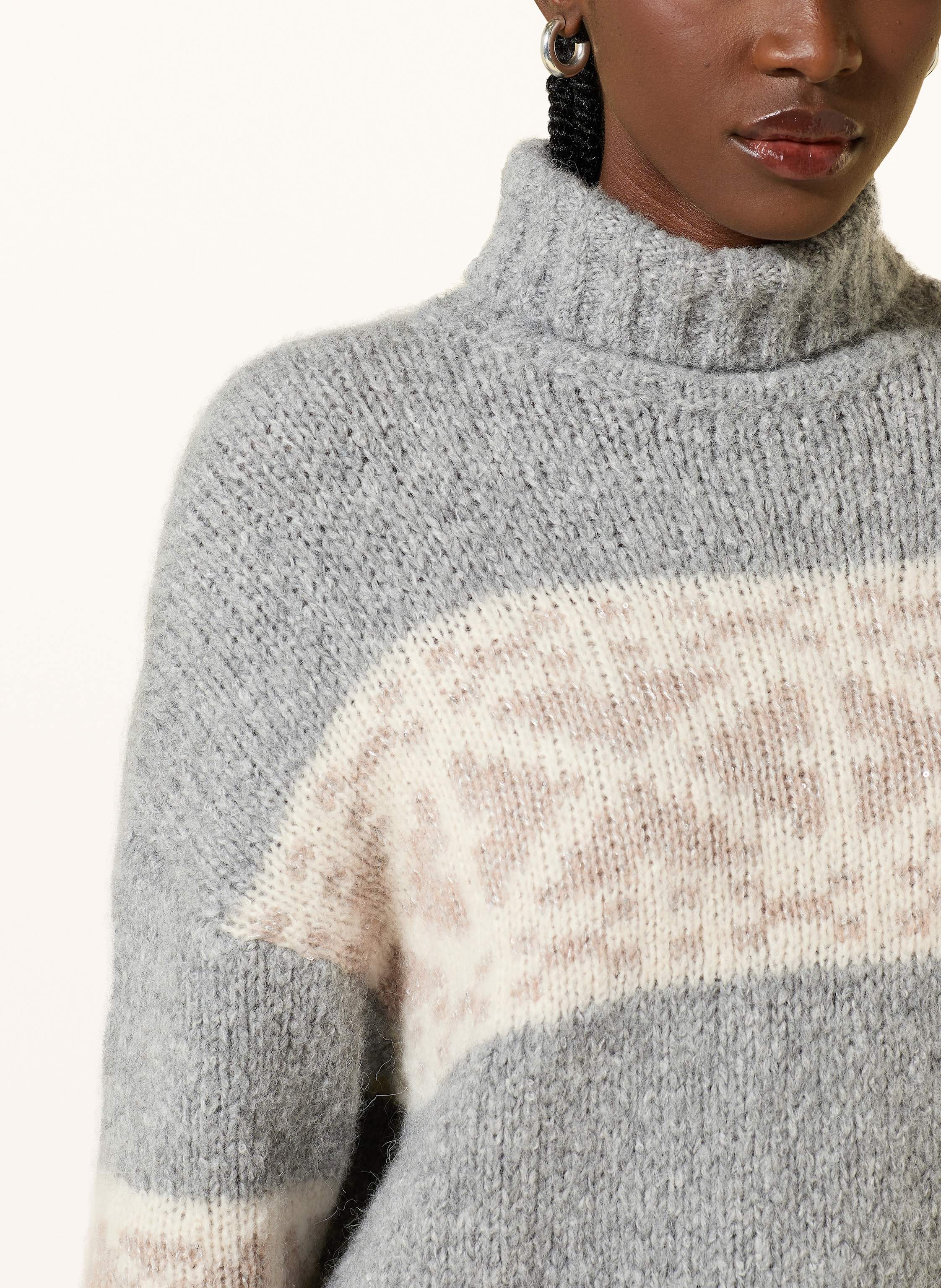Thumbnail - Peserico Rollkragenpullover Mit Alpaka Und Pailletten grau