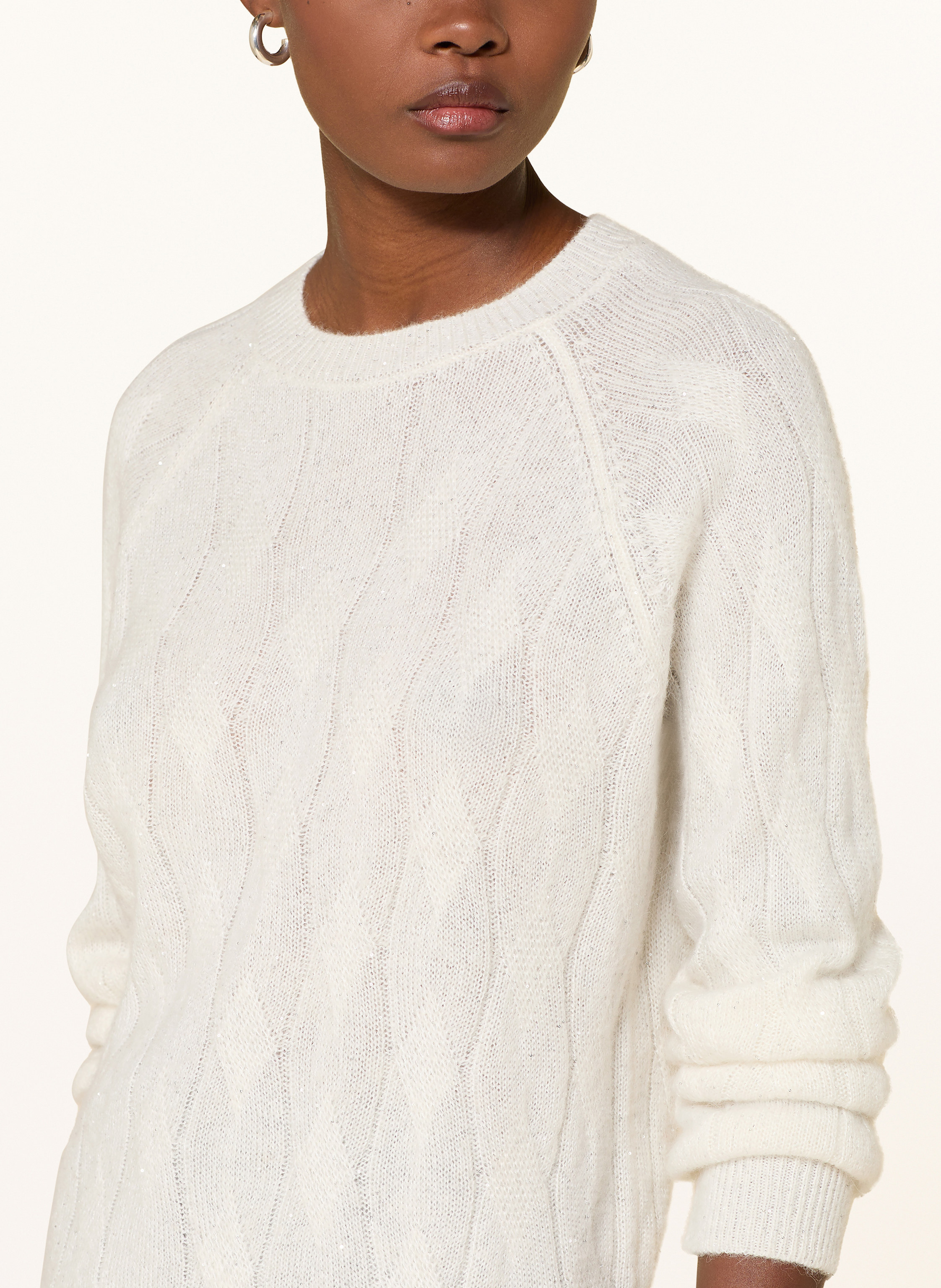 Thumbnail - Peserico Pullover Mit Alpaka Und Pailletten weiss