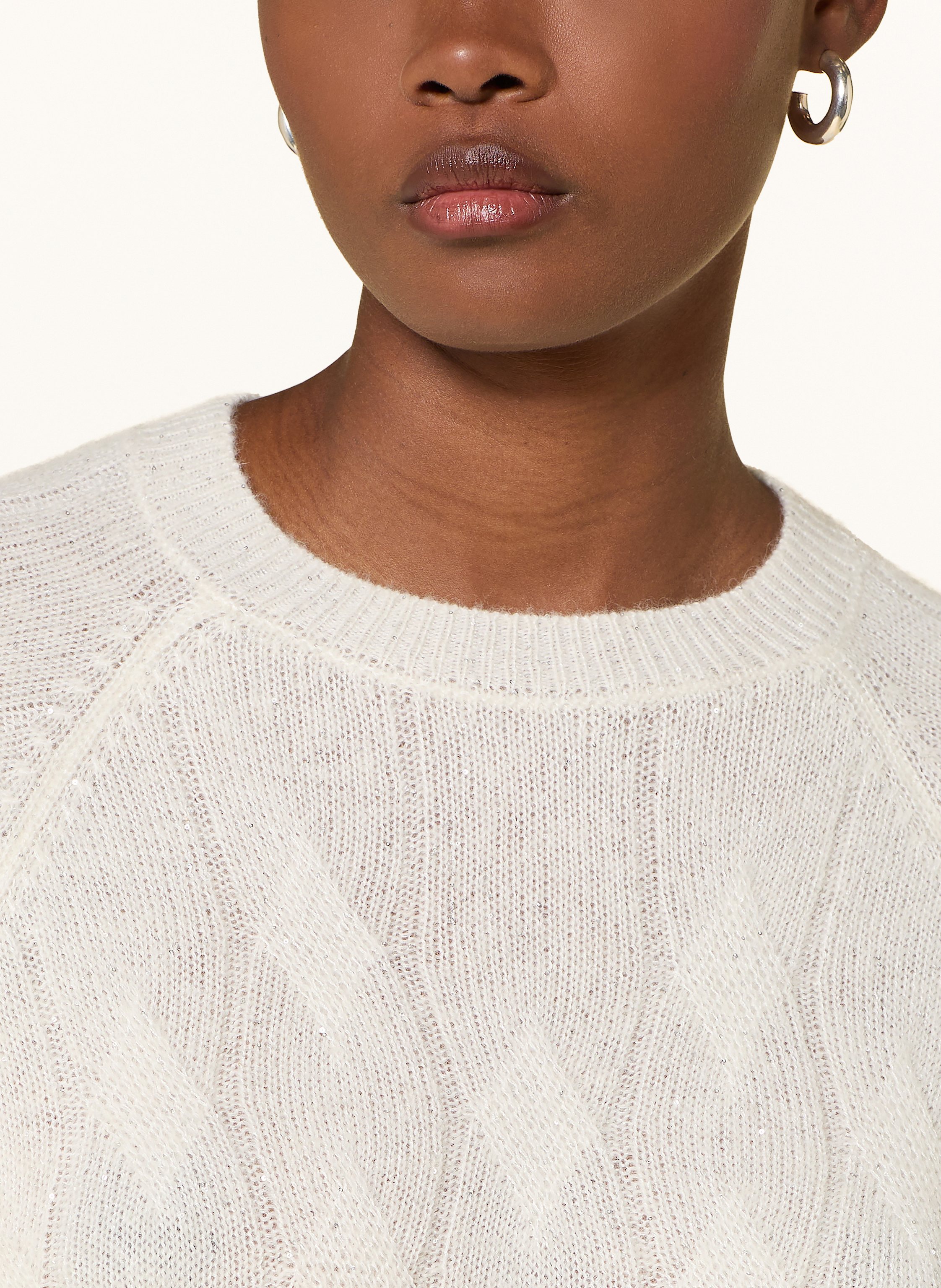 Thumbnail - Peserico Pullover Mit Alpaka Und Pailletten weiss