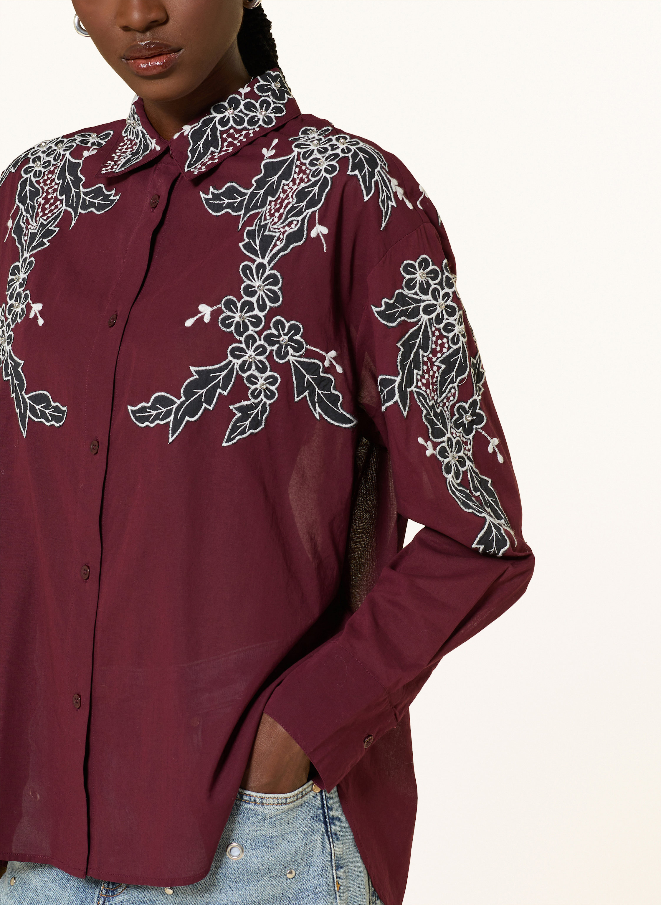 Thumbnail - Essentiel Antwerp Hemdbluse Inglewood rot