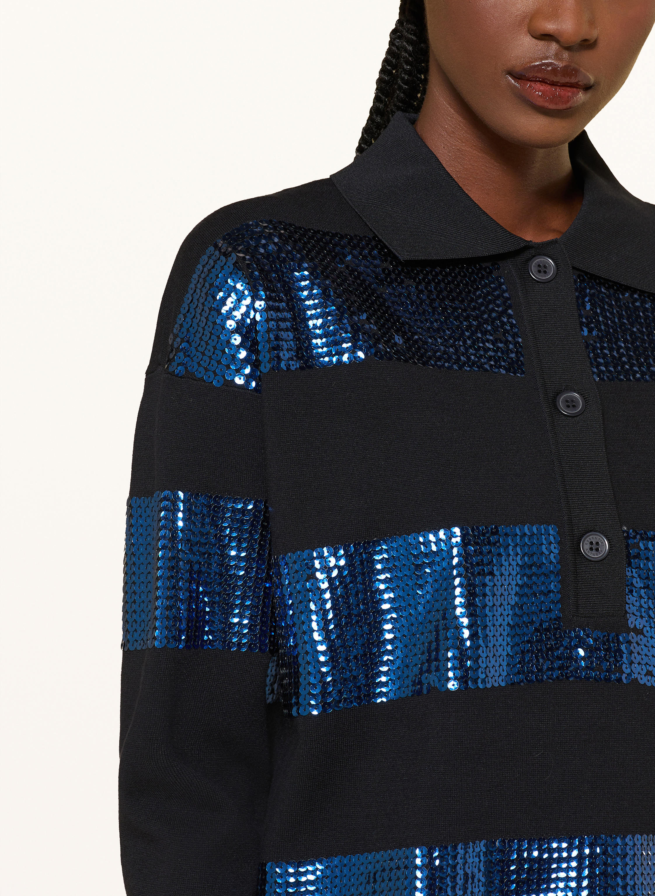 Thumbnail - Essentiel Antwerp Strickjacke Mit Pailletten blau