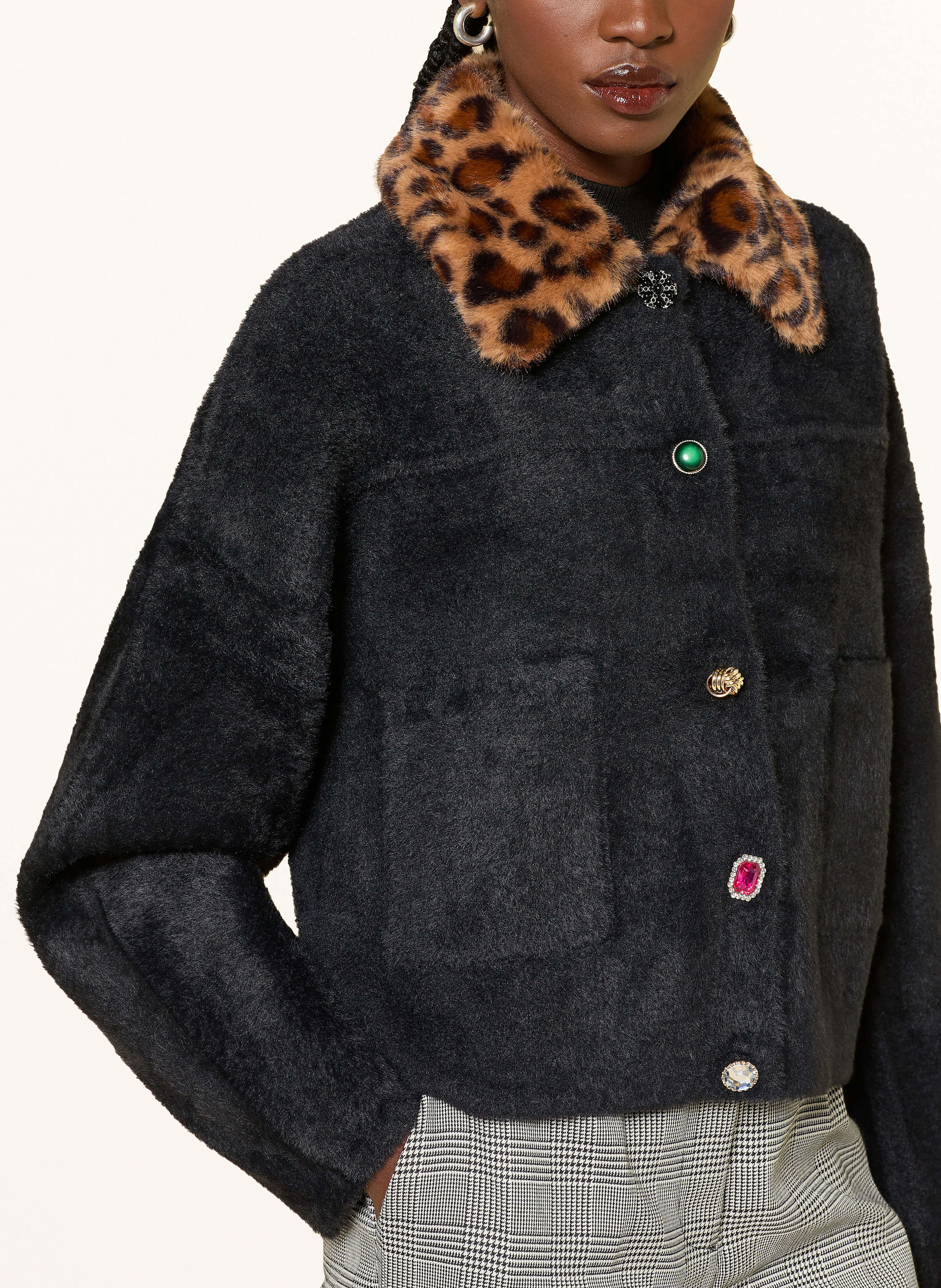 Thumbnail - Essentiel Antwerp Kunstfell-Blouson schwarz