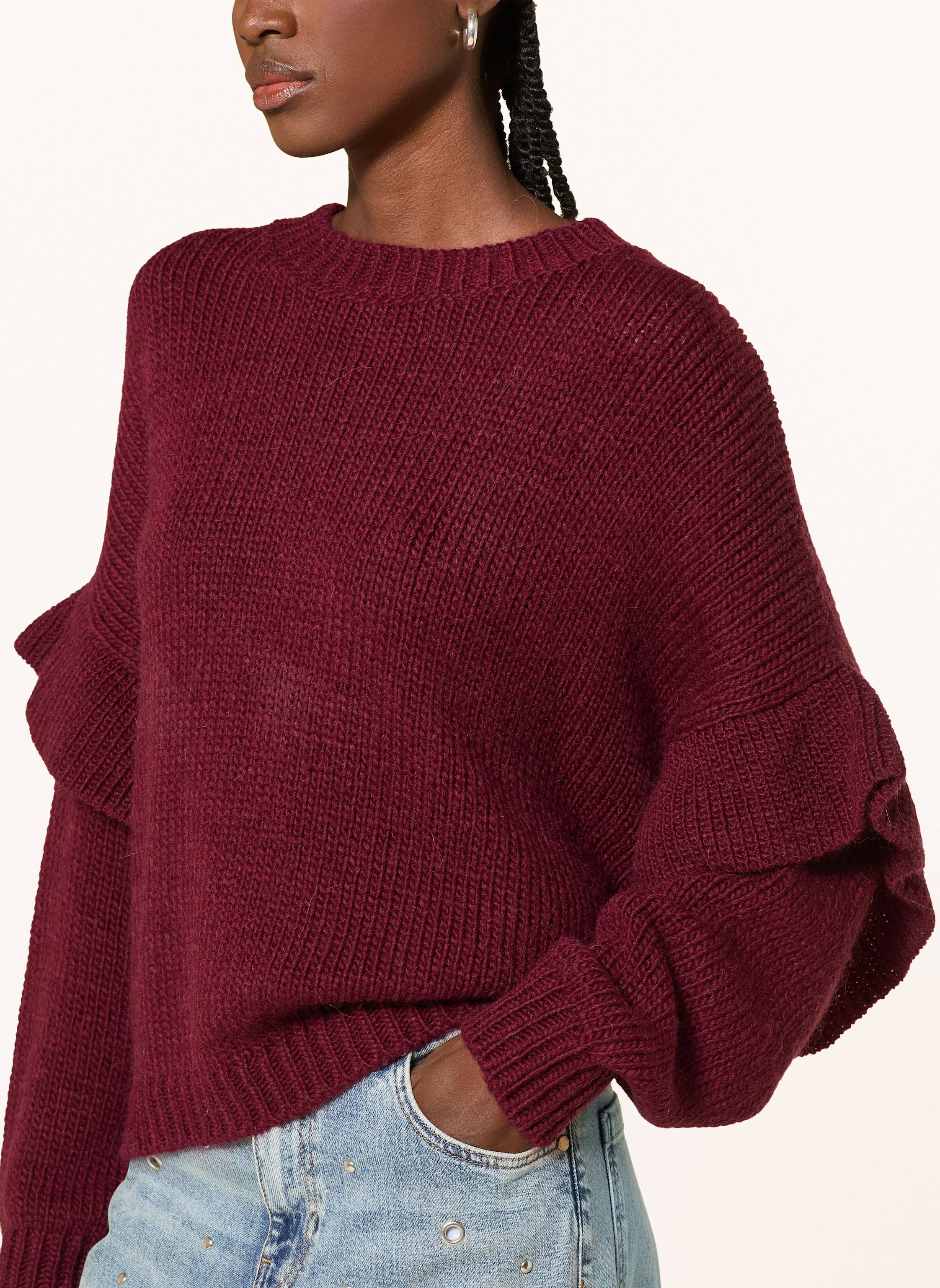 Thumbnail - Essentiel Antwerp Pullover Mit Volants rot