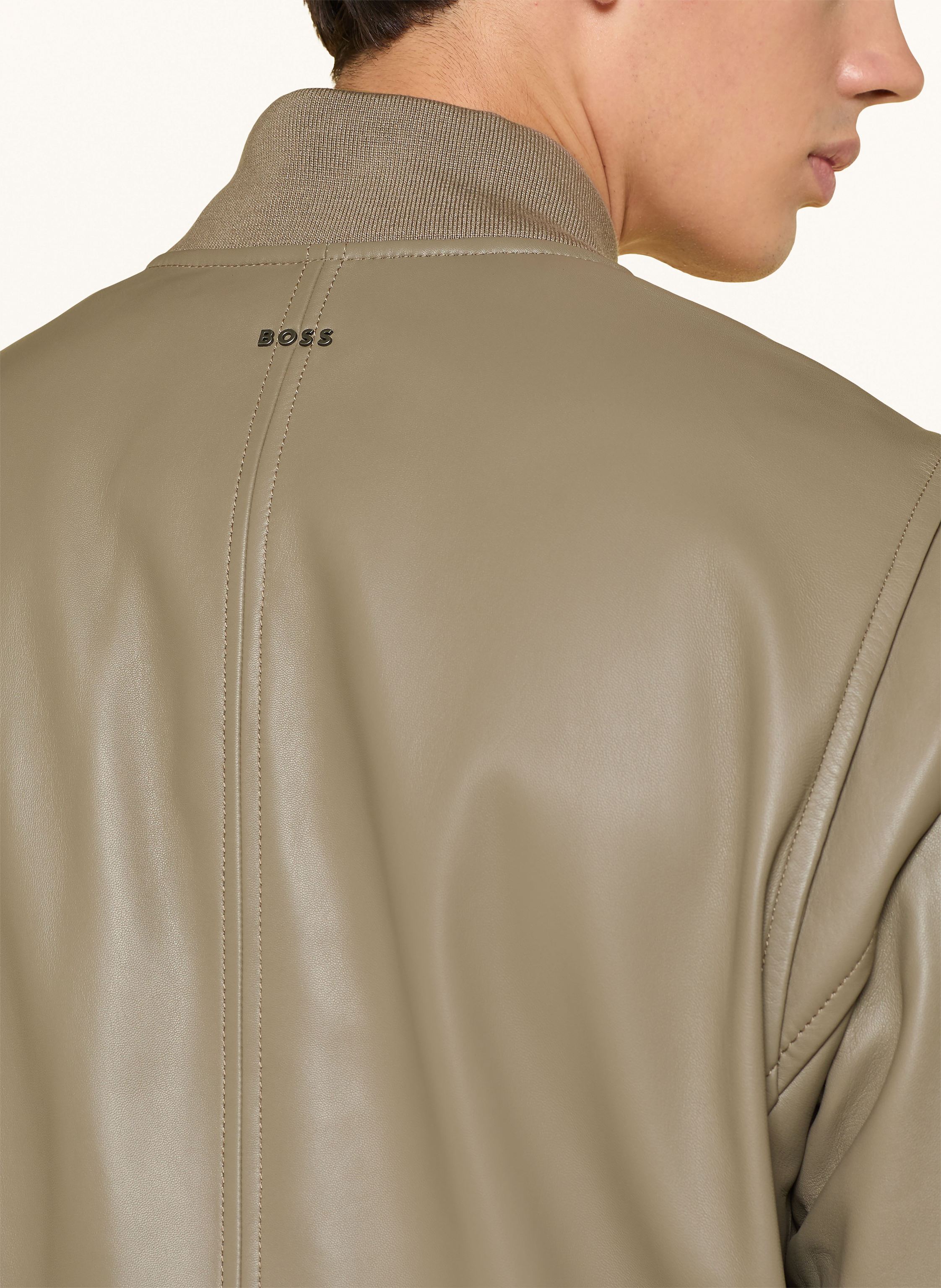 Thumbnail - Boss Lederblouson Jobrice gruen