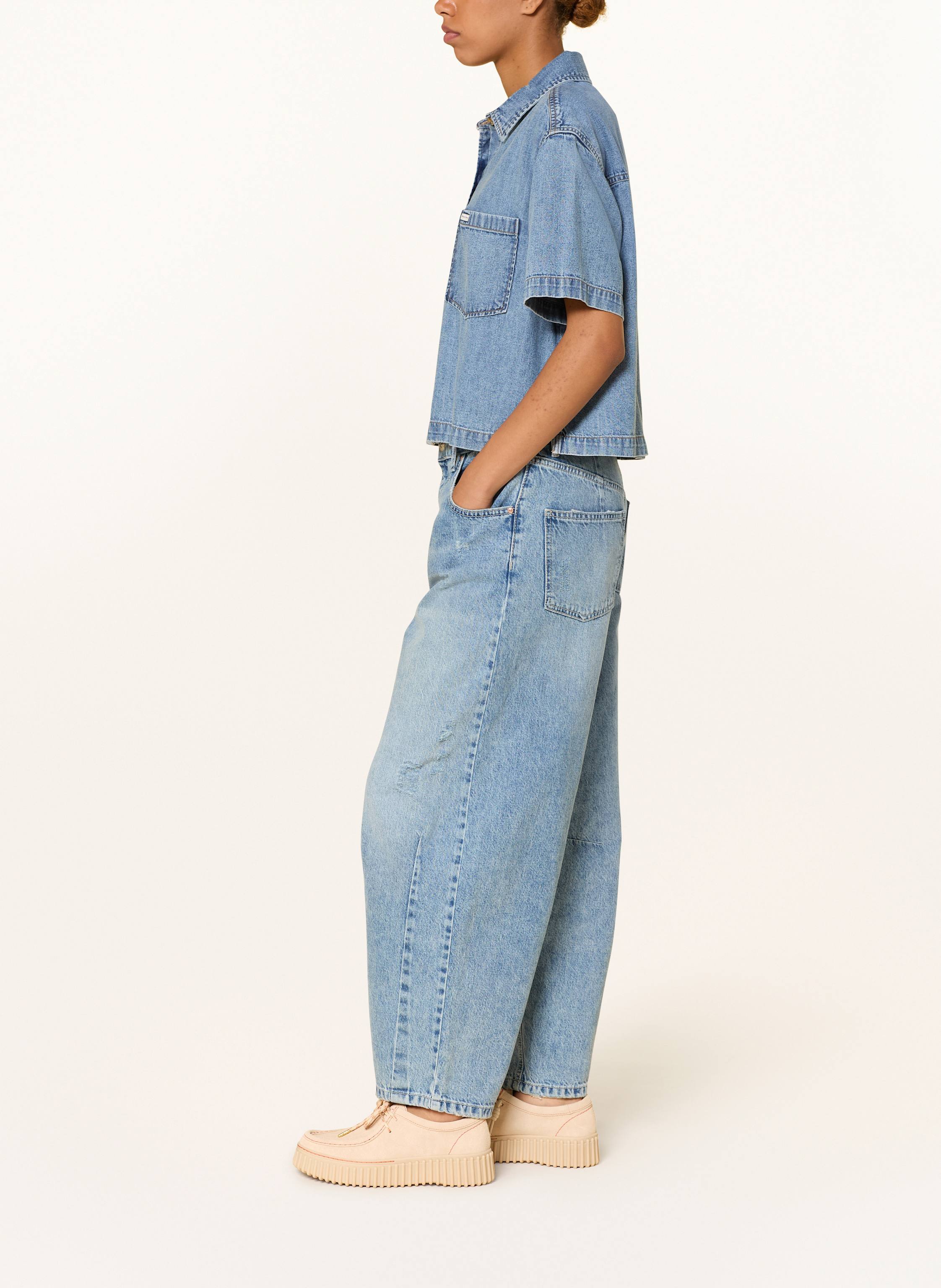 Thumbnail - Oui Barrel Jeans blau