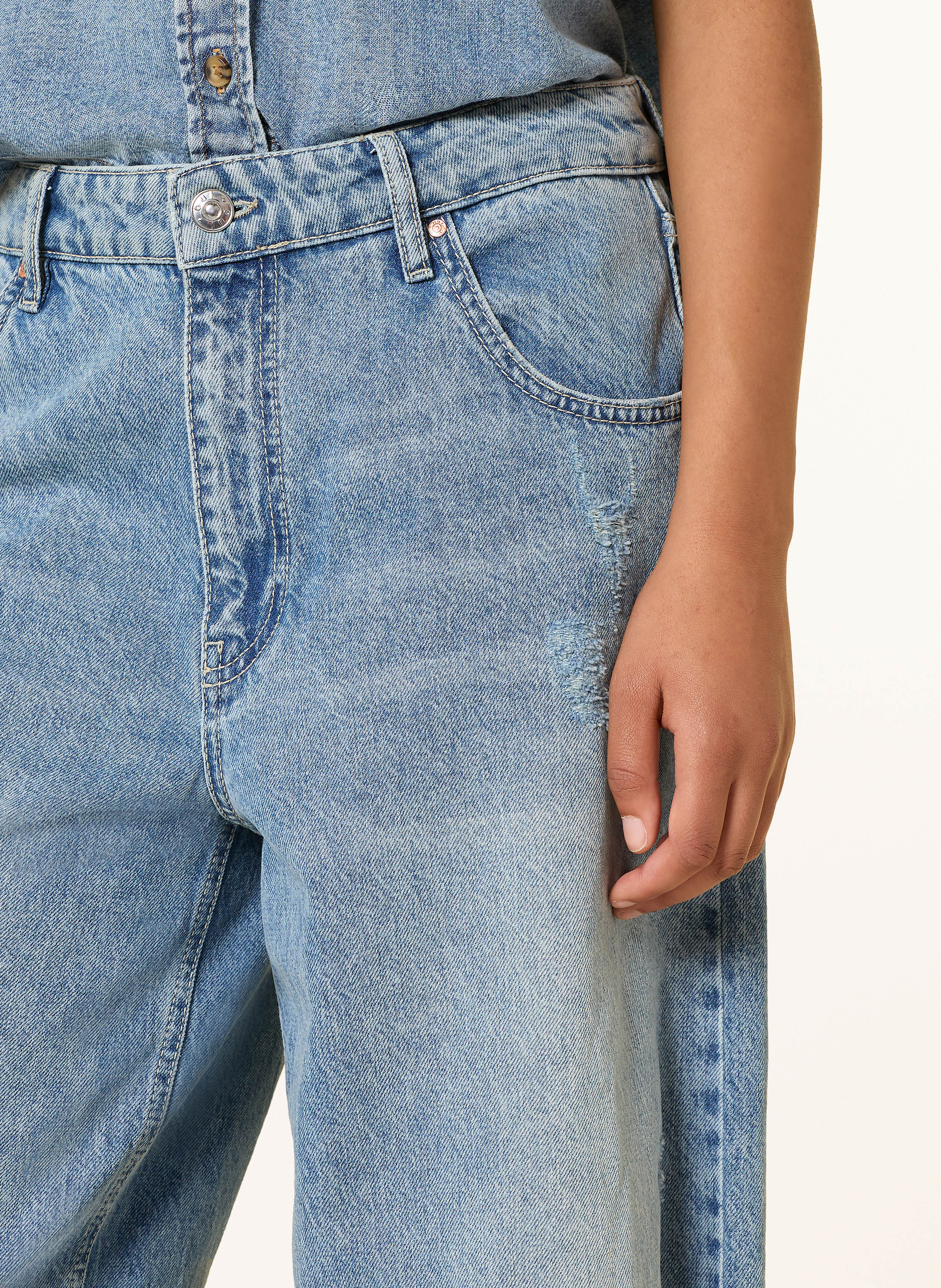 Thumbnail - Oui Barrel Jeans blau