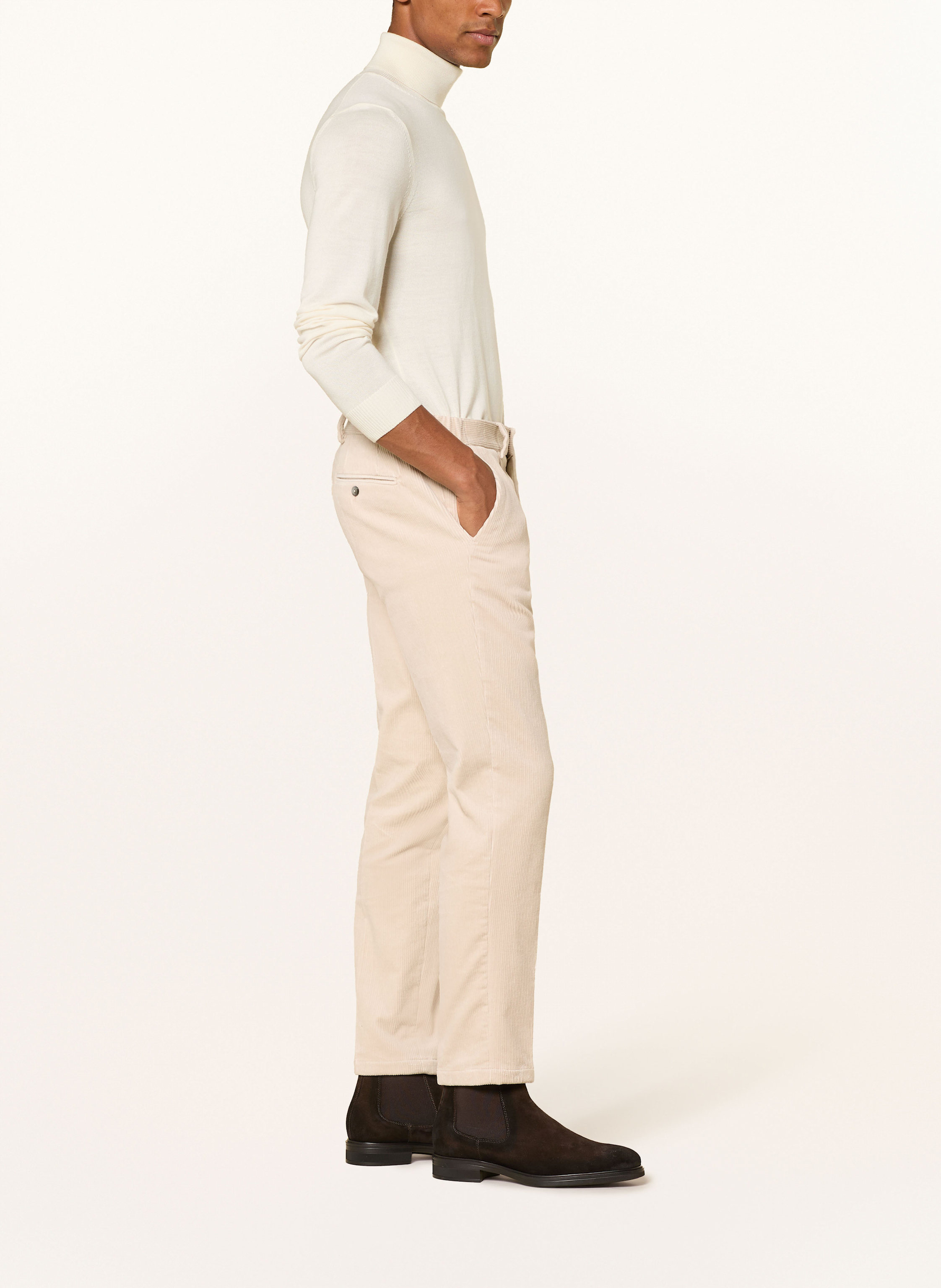 Thumbnail - Paul Anzughose Extra Slim Fit Aus Cord weiss