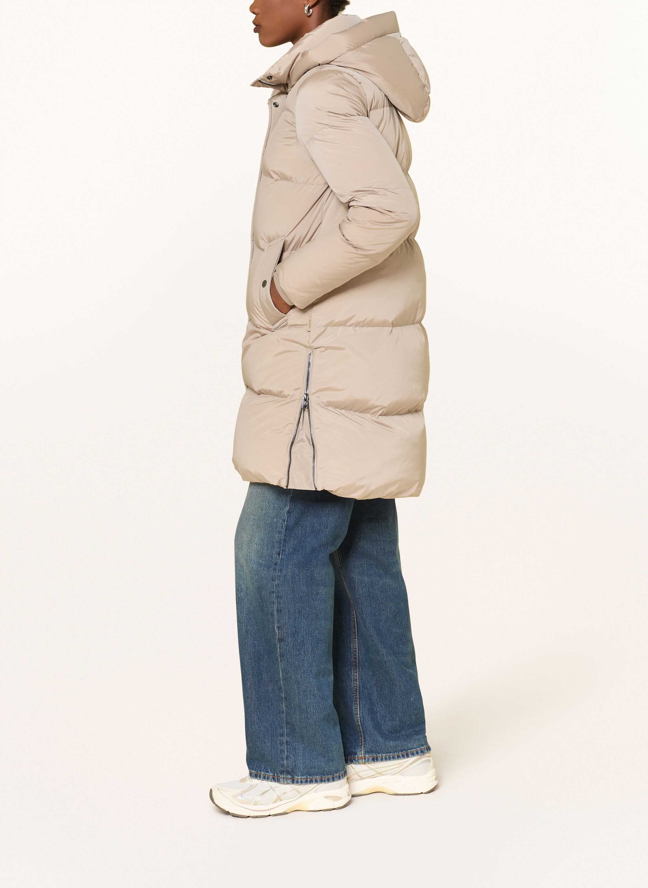 Thumbnail - Woolrich Daunenmantel Kelly beige