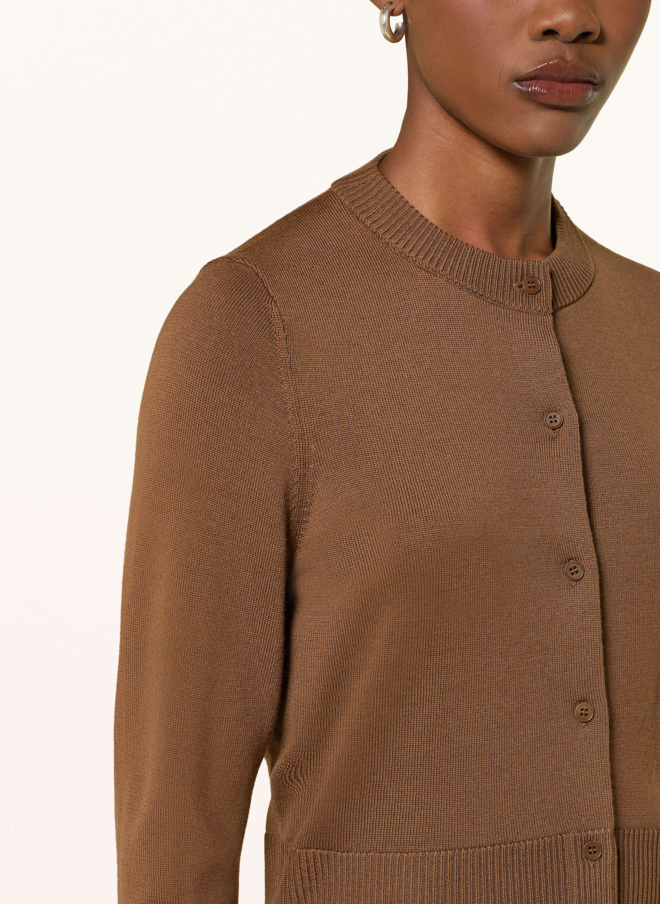 Thumbnail - Windsor. Strickjacke Aus Merinowolle braun